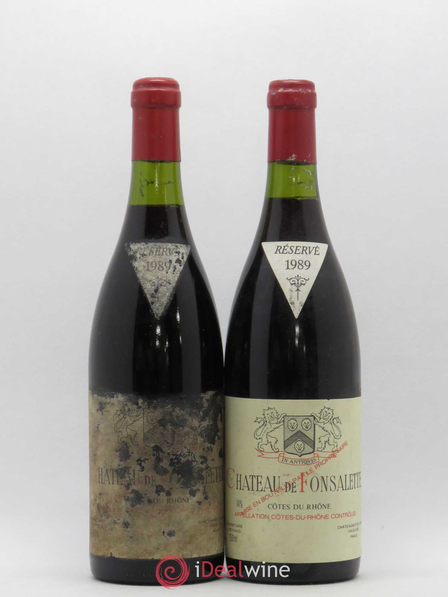Côtes-du-Rhône Château de Fonsalette Emmanuel Reynaud 1989 - Lot de 2 bouteilles - 0