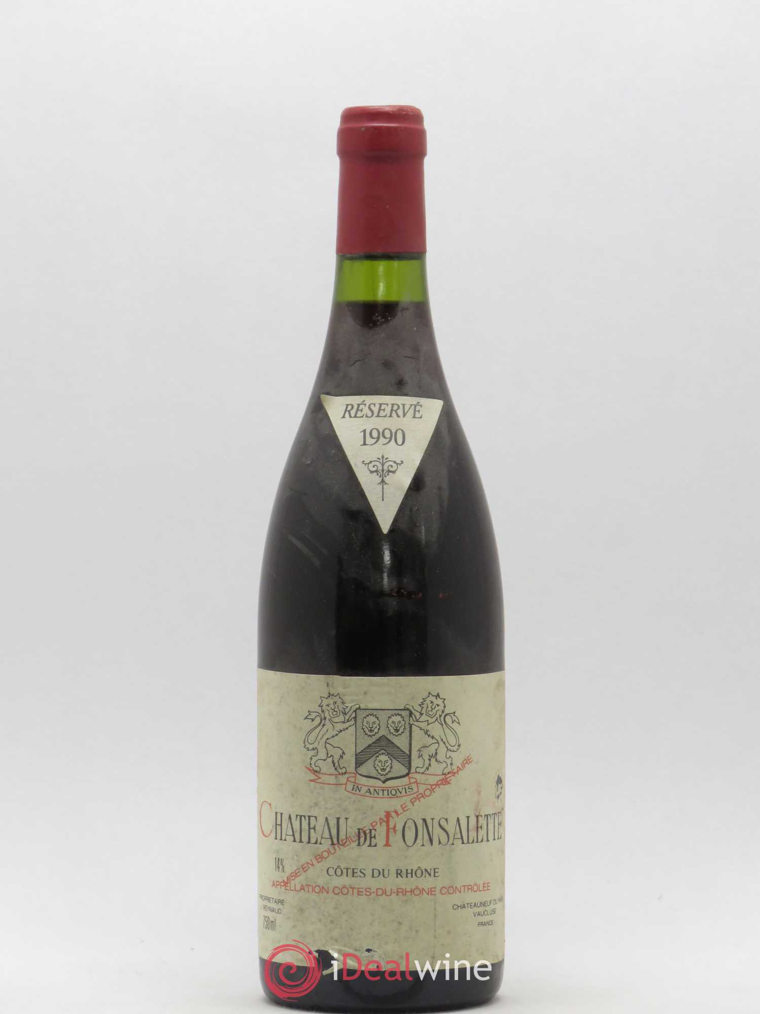 Côtes-du-Rhône Château de Fonsalette Emmanuel Reynaud 1990 - Lot de 1 bouteille - 0