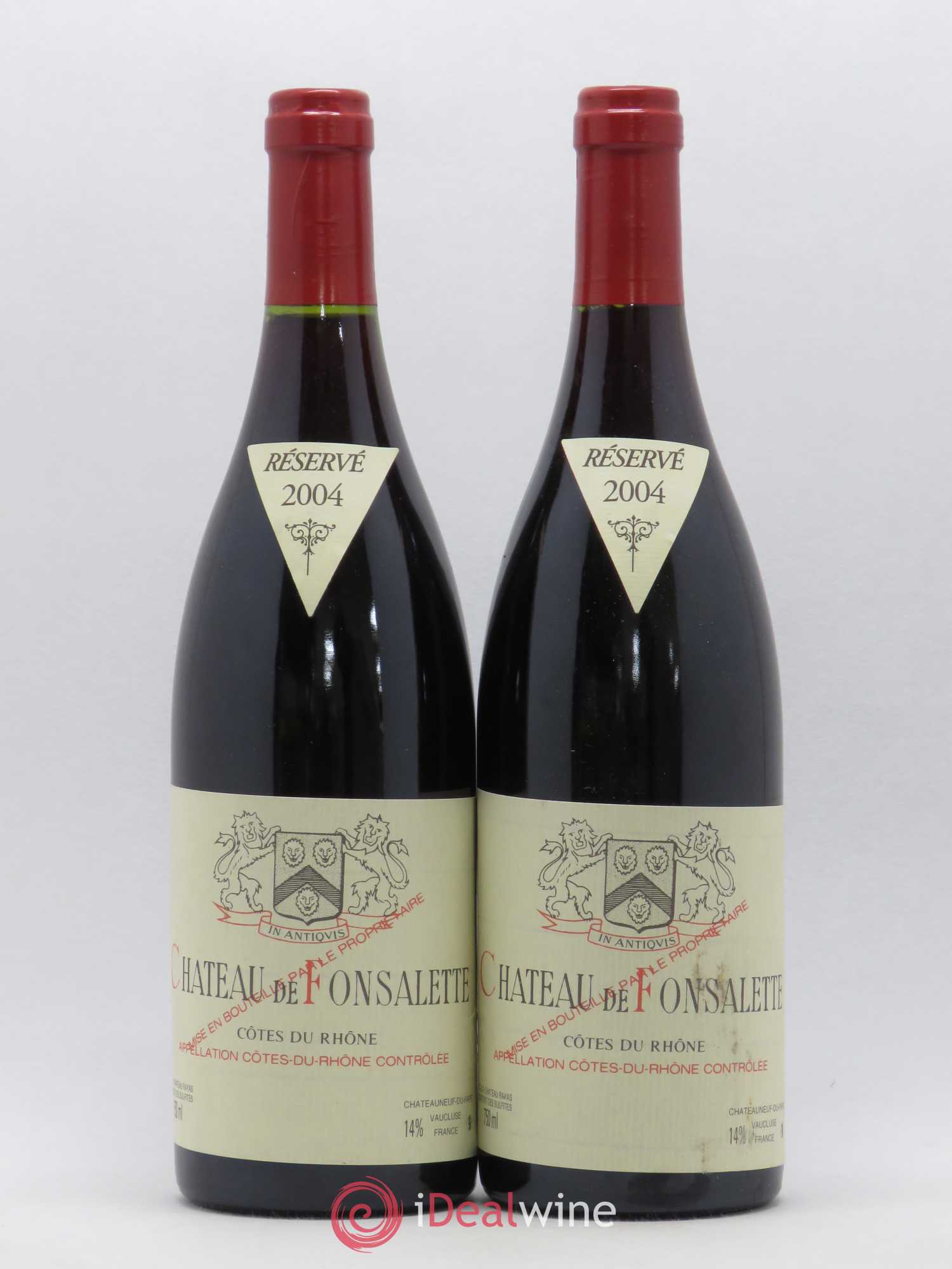 Côtes-du-Rhône Château de Fonsalette Emmanuel Reynaud 2004 - Lot de 2 bouteilles - 0
