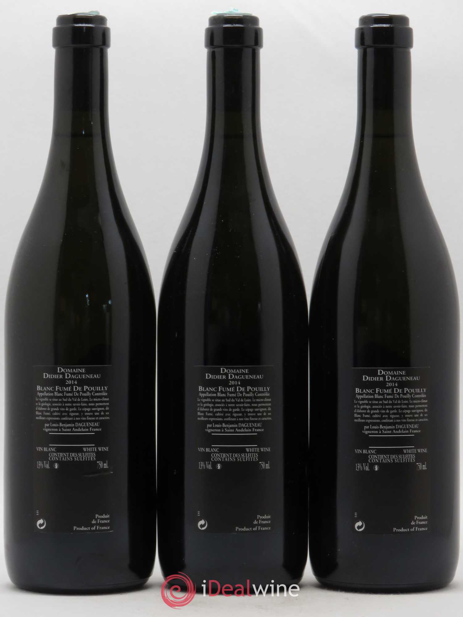 Vin de France (anciennement Pouilly-Fumé) Silex Dagueneau (Domaine Didier - Louis-Benjamin) 2014 - Lot de 3 bouteilles - 1