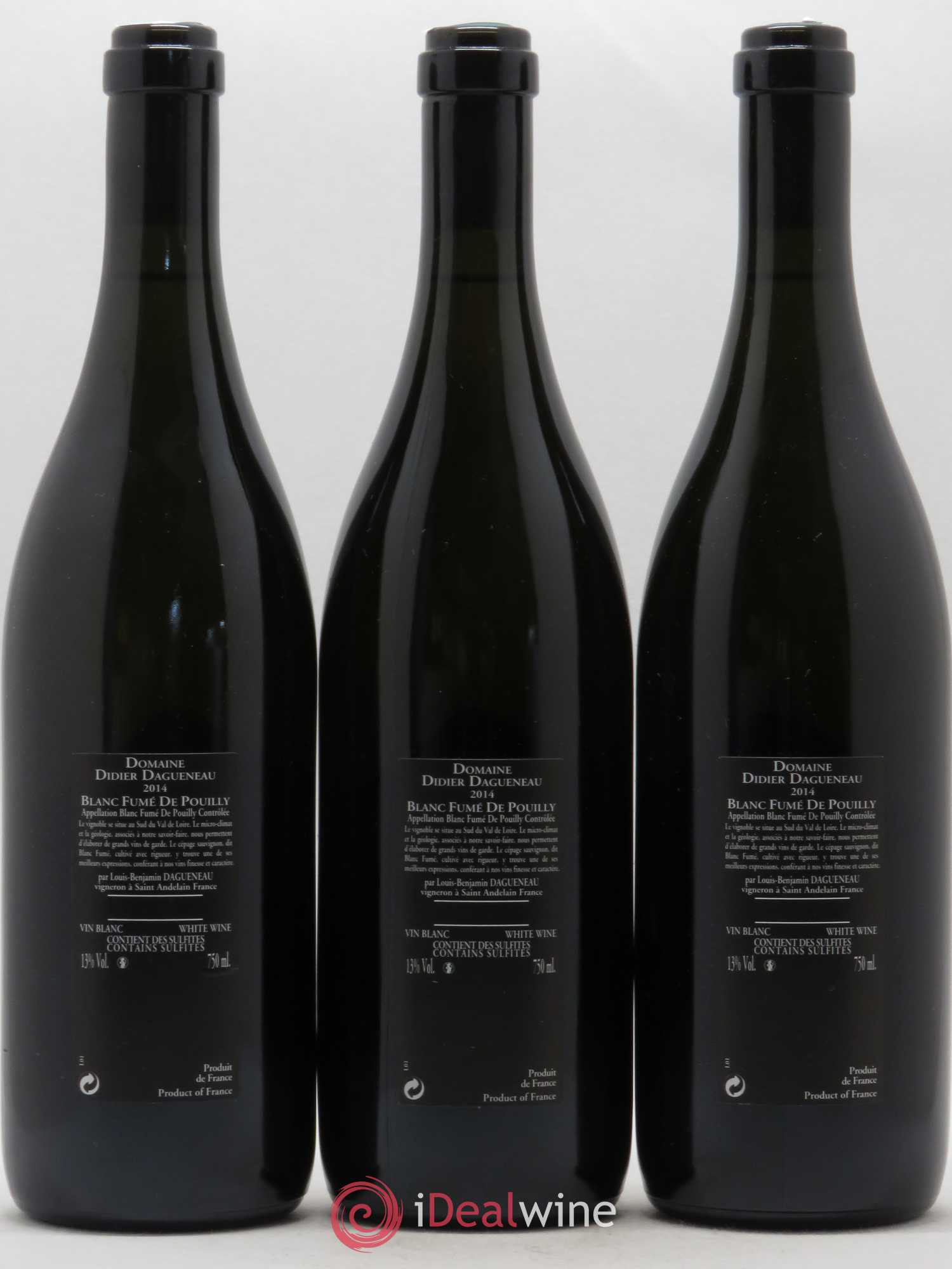 Vin de France (anciennement Pouilly-Fumé) Silex Dagueneau (Domaine Didier - Louis-Benjamin) 2014 - Lot de 3 bouteilles - 1