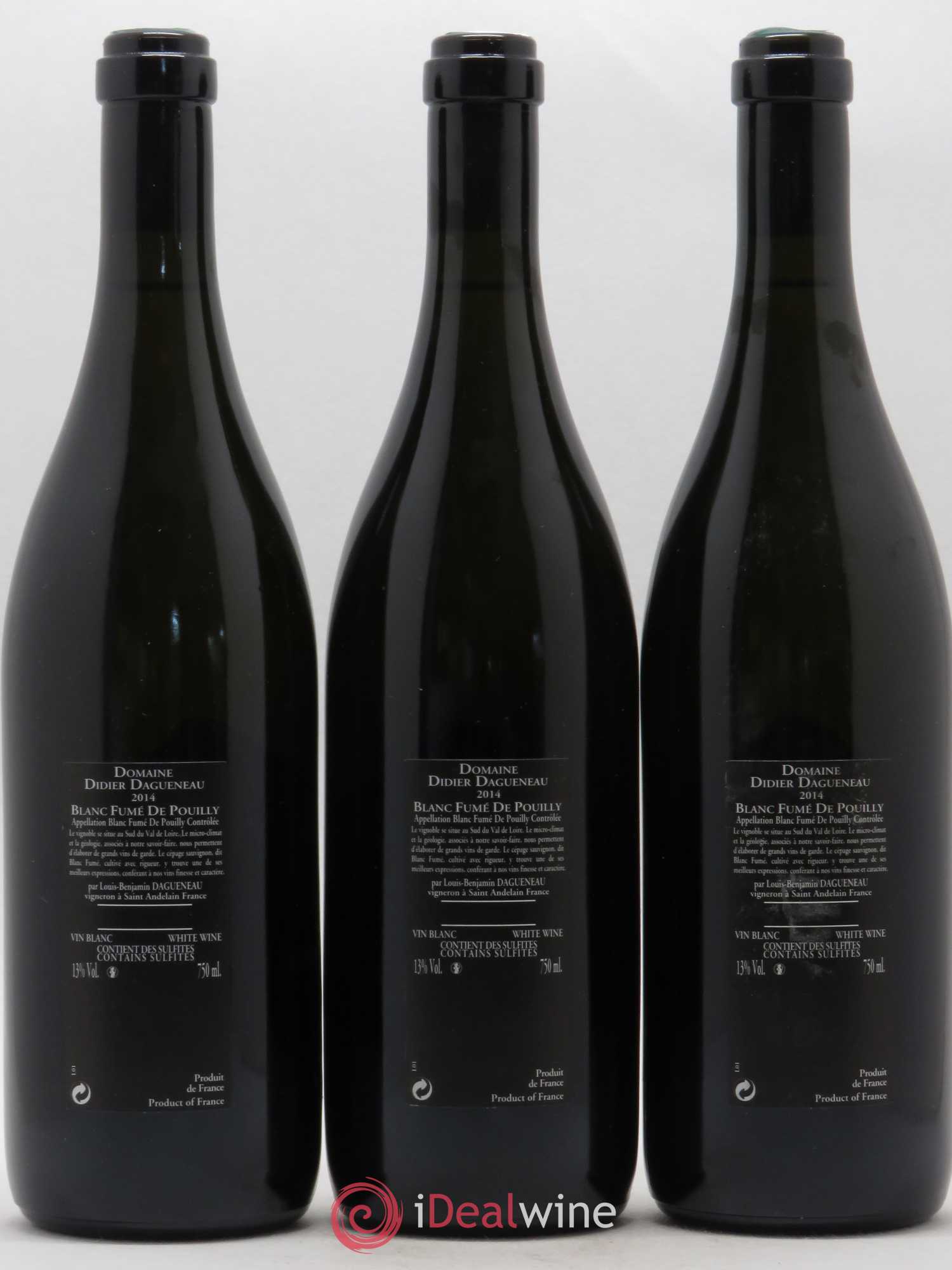 Vin de France (anciennement Pouilly-Fumé) Silex Dagueneau (Domaine Didier - Louis-Benjamin) 2014 - Lot de 3 bouteilles - 1