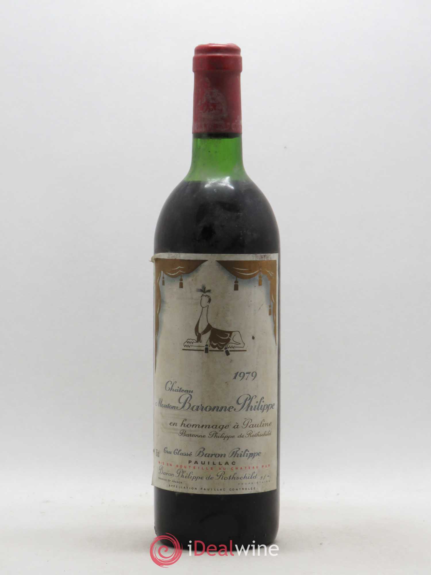 Château d' Armailhac - Mouton Baron(ne) Philippe 5ème Grand Cru Classé 1979 - Lot de 1 bouteille - 0