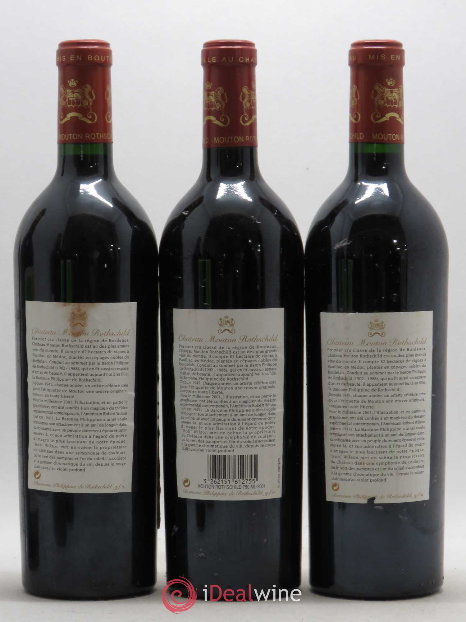 Château Mouton Rothschild 1er Grand Cru Classé 2001 - Lot de 6 bouteilles - 2