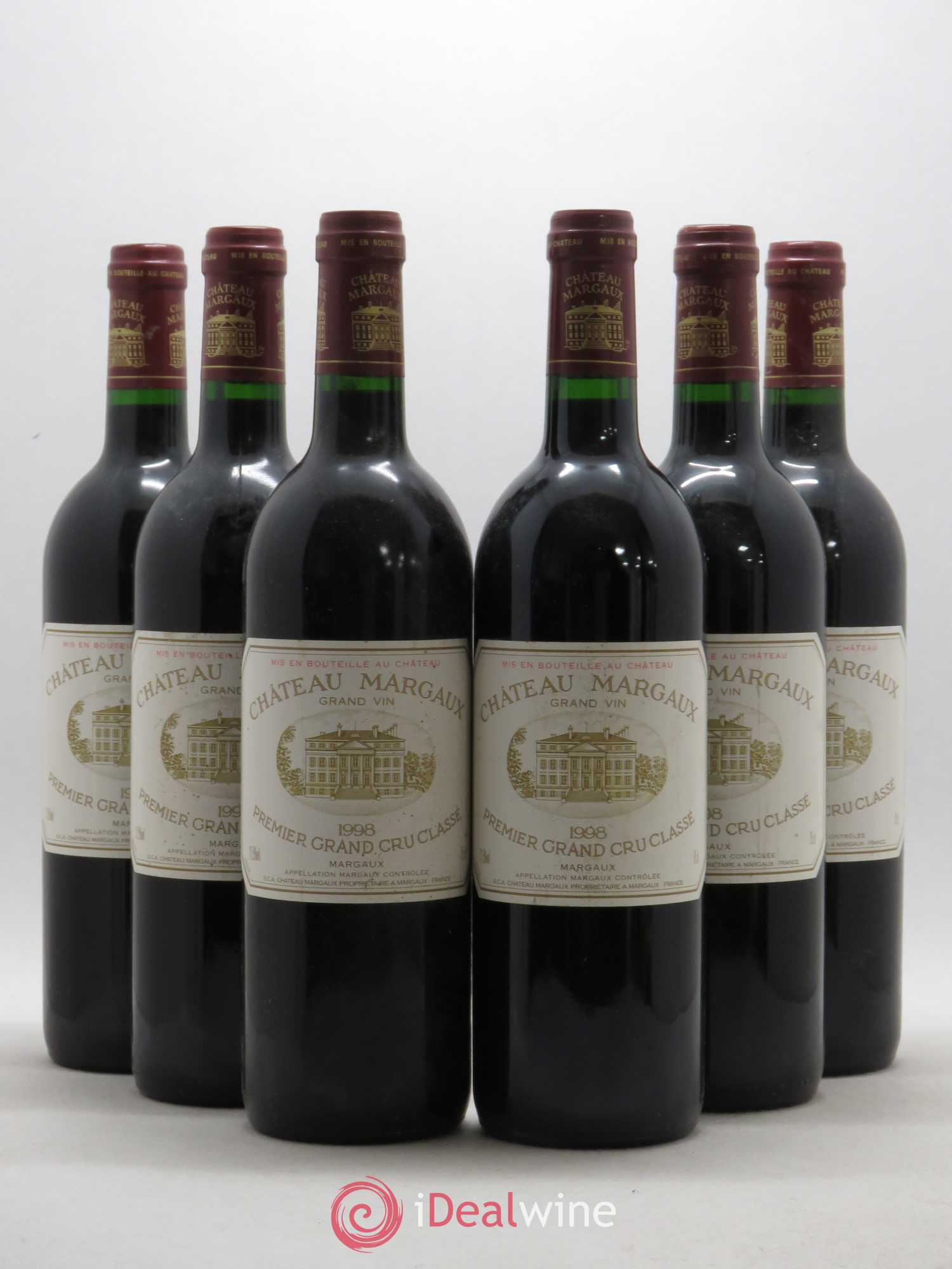 Château Margaux 1er Grand Cru Classé 1998 - Lot de 6 bouteilles - 0