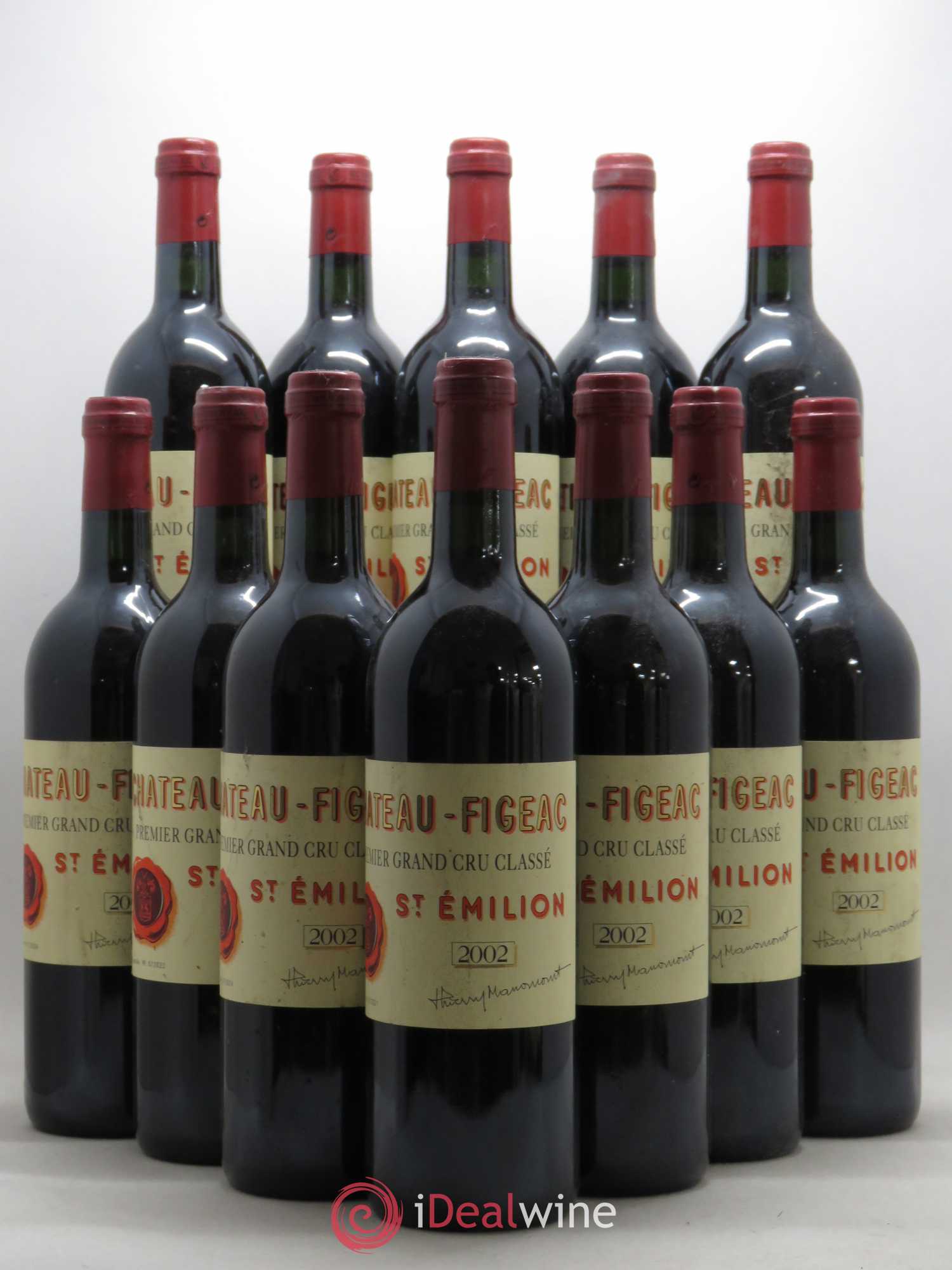 Château Figeac 1er Grand Cru Classé A 2002 - Lot de 12 bouteilles - 0