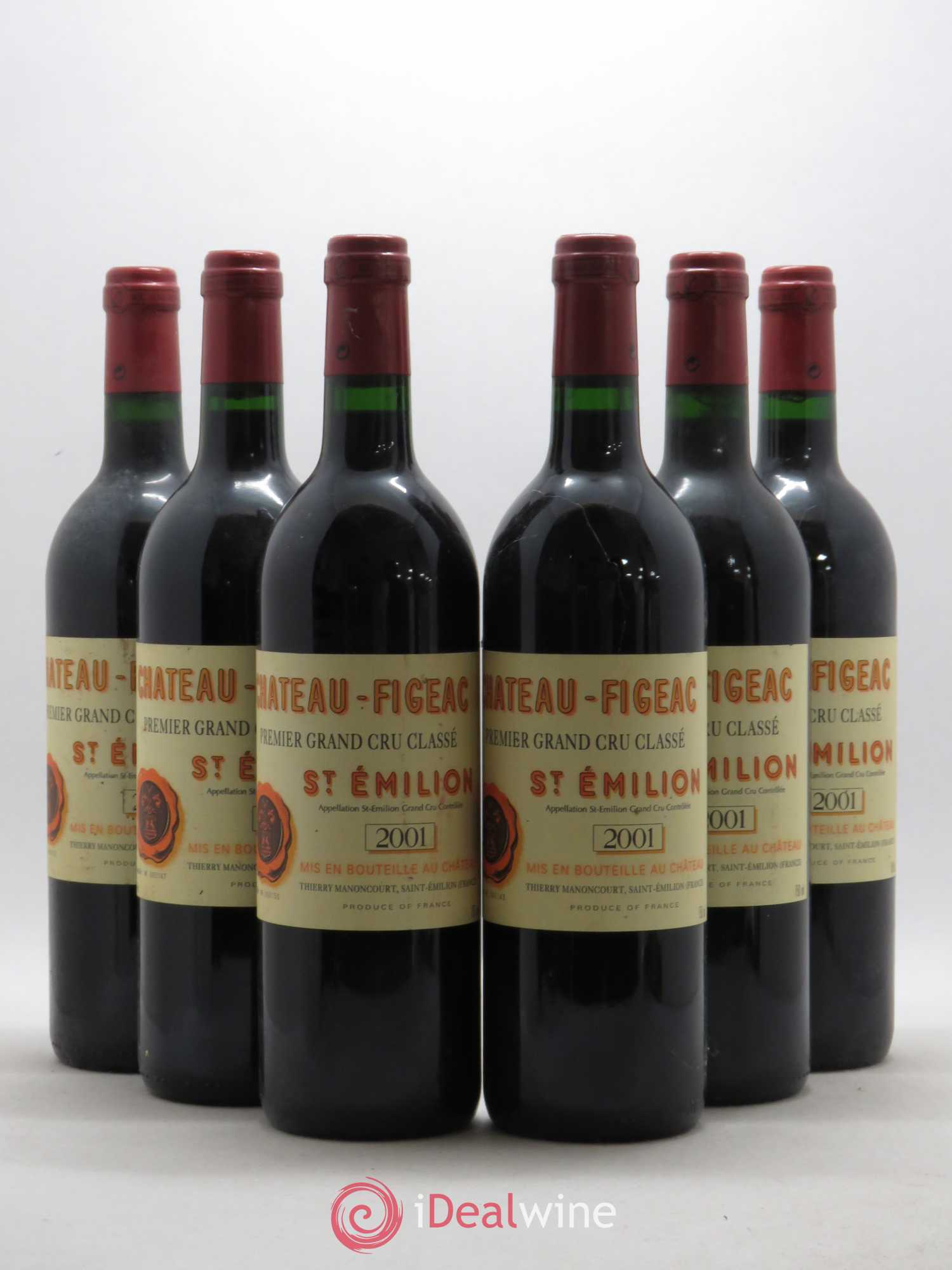Château Figeac 1er Grand Cru Classé A 2001 - Lot de 6 bouteilles - 0