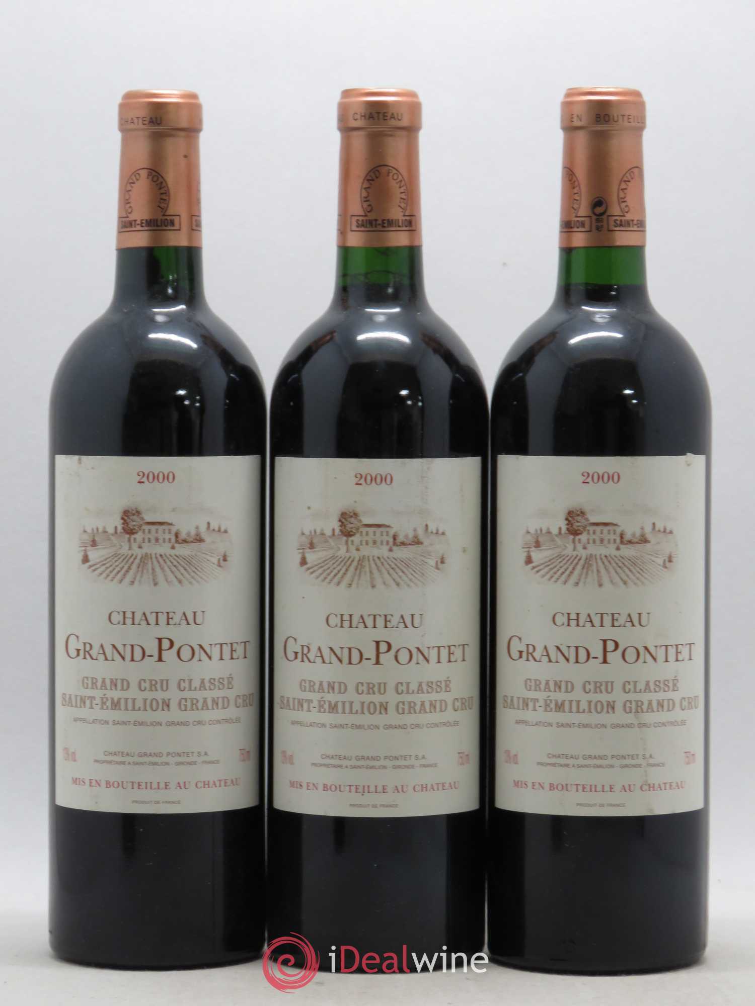 Château Grand Pontet Grand Cru Classé 2000 - Lot de 3 bouteilles - 0