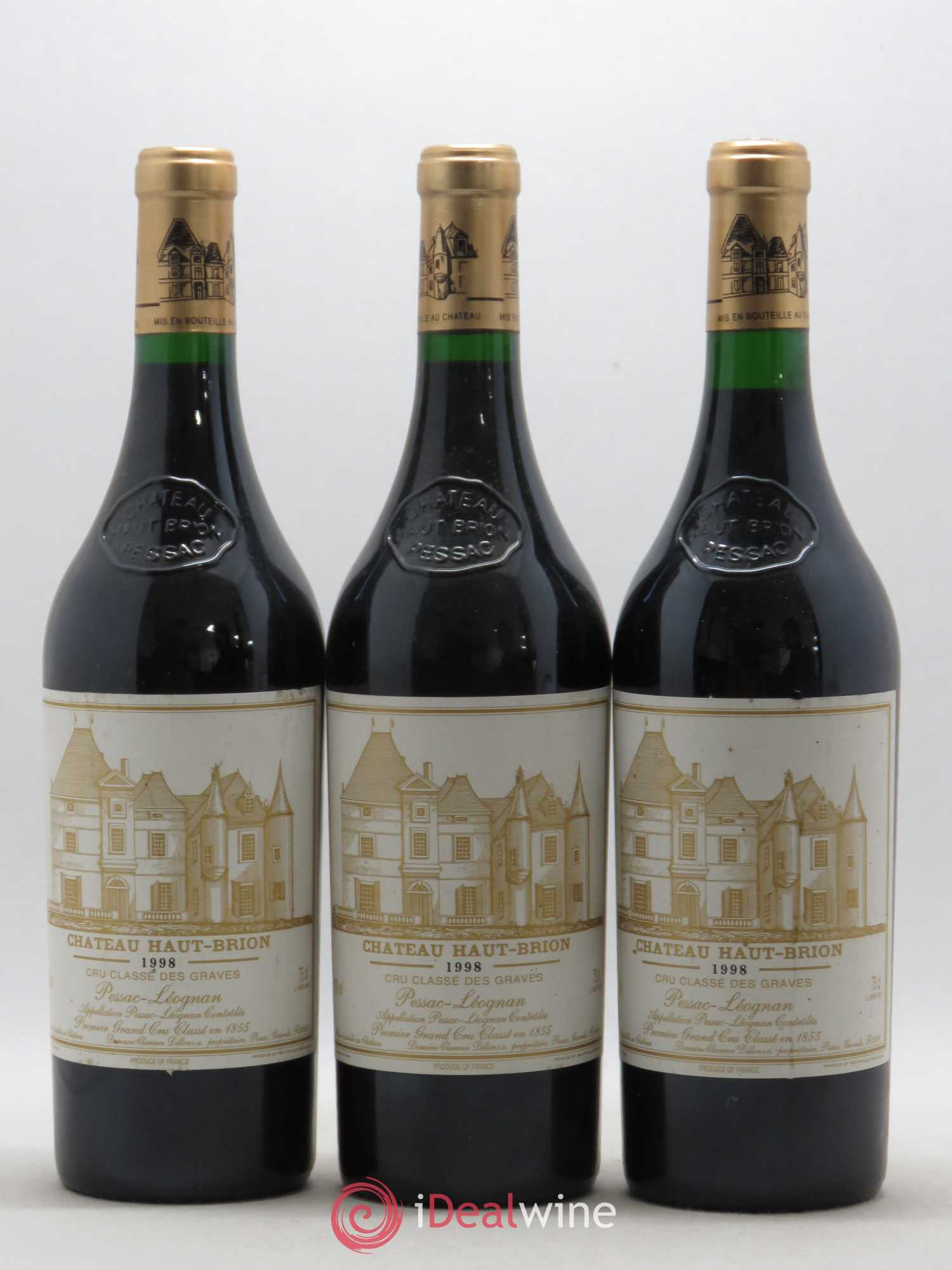 Château Haut Brion 1er Grand Cru Classé 1998 - Lot de 3 bouteilles - 0