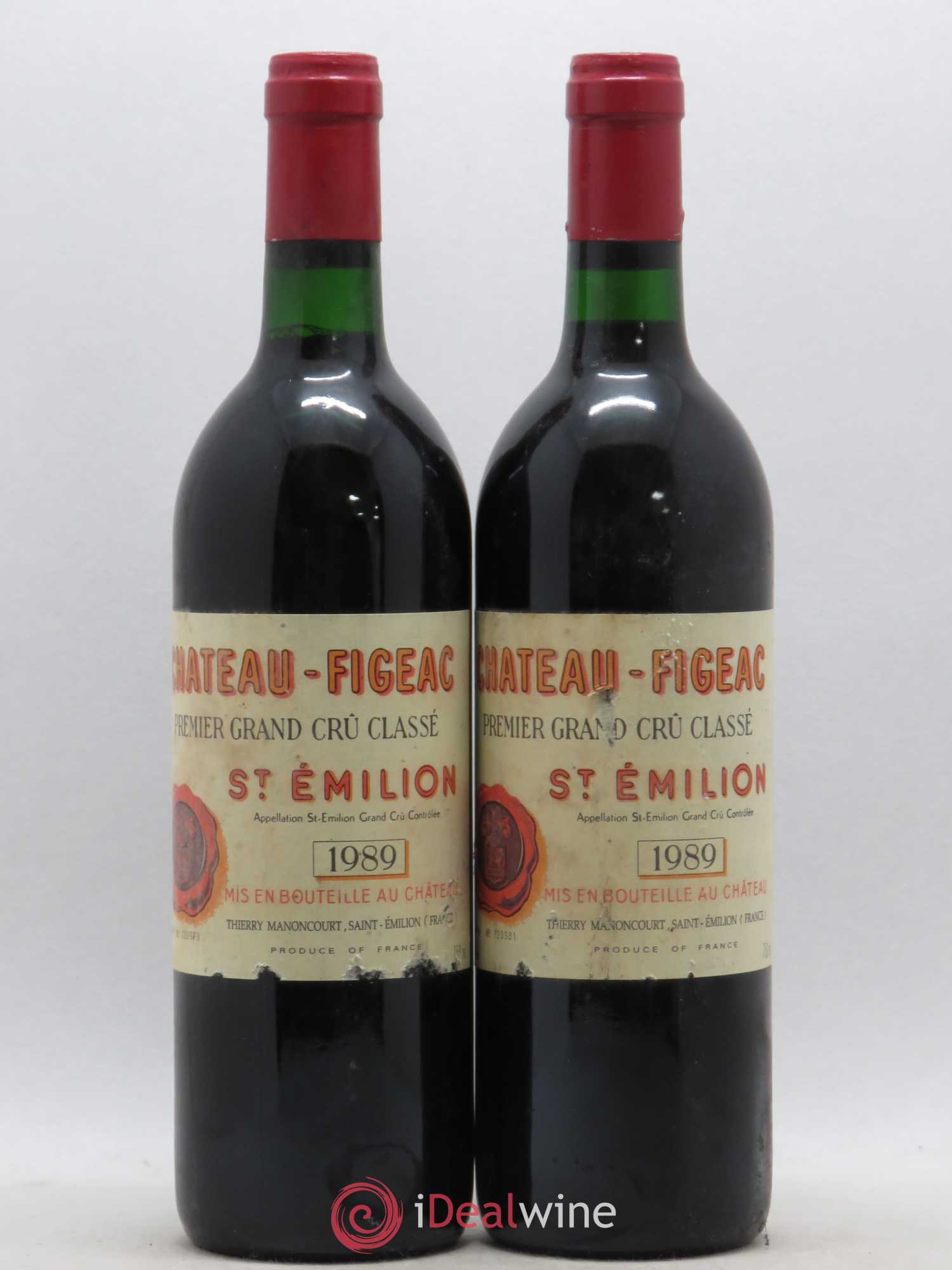 Château Figeac 1er Grand Cru Classé A 1989 - Lot de 2 bouteilles - 0