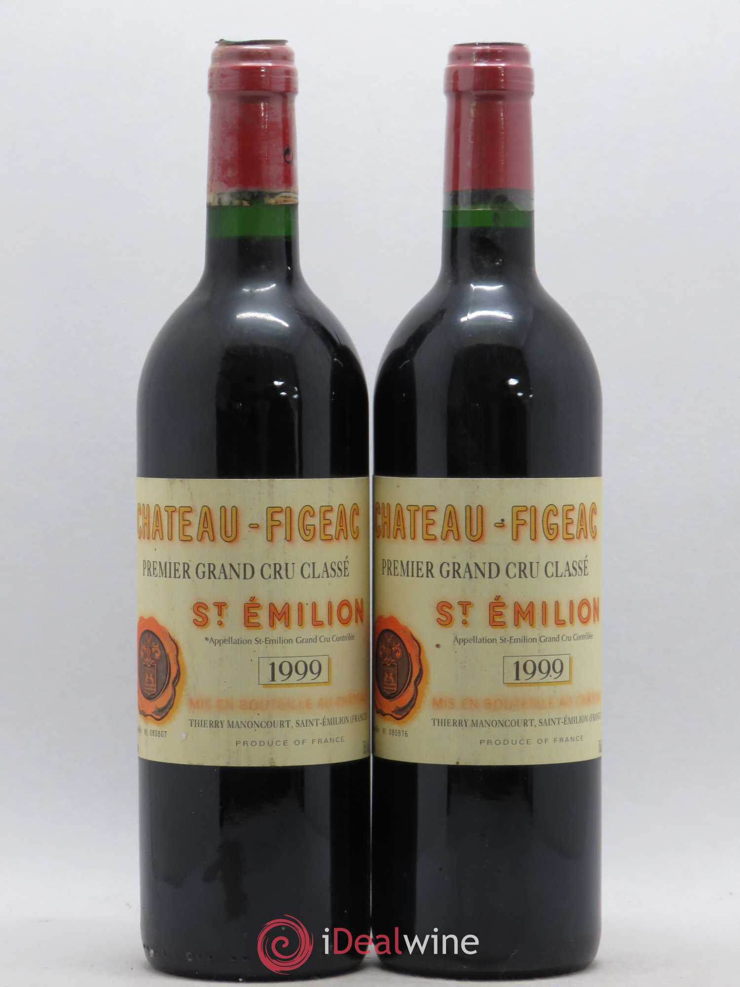 Château Figeac 1er Grand Cru Classé A 1999 - Lot de 2 bouteilles - 0