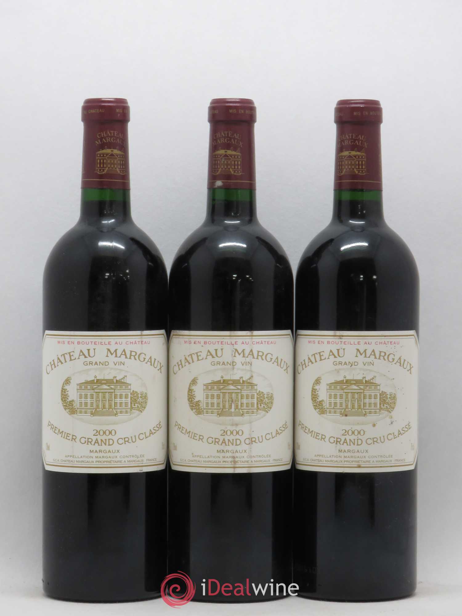 Château Margaux 1er Grand Cru Classé 2000 - Lot de 3 bouteilles - 0