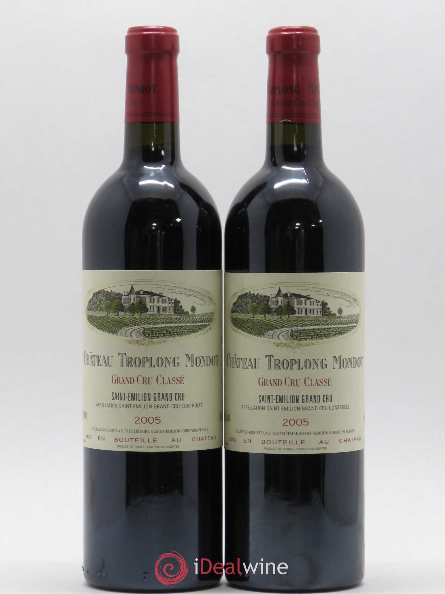 Château Troplong Mondot 1er Grand Cru Classé B 2005 - Lot de 2 bouteilles - 0