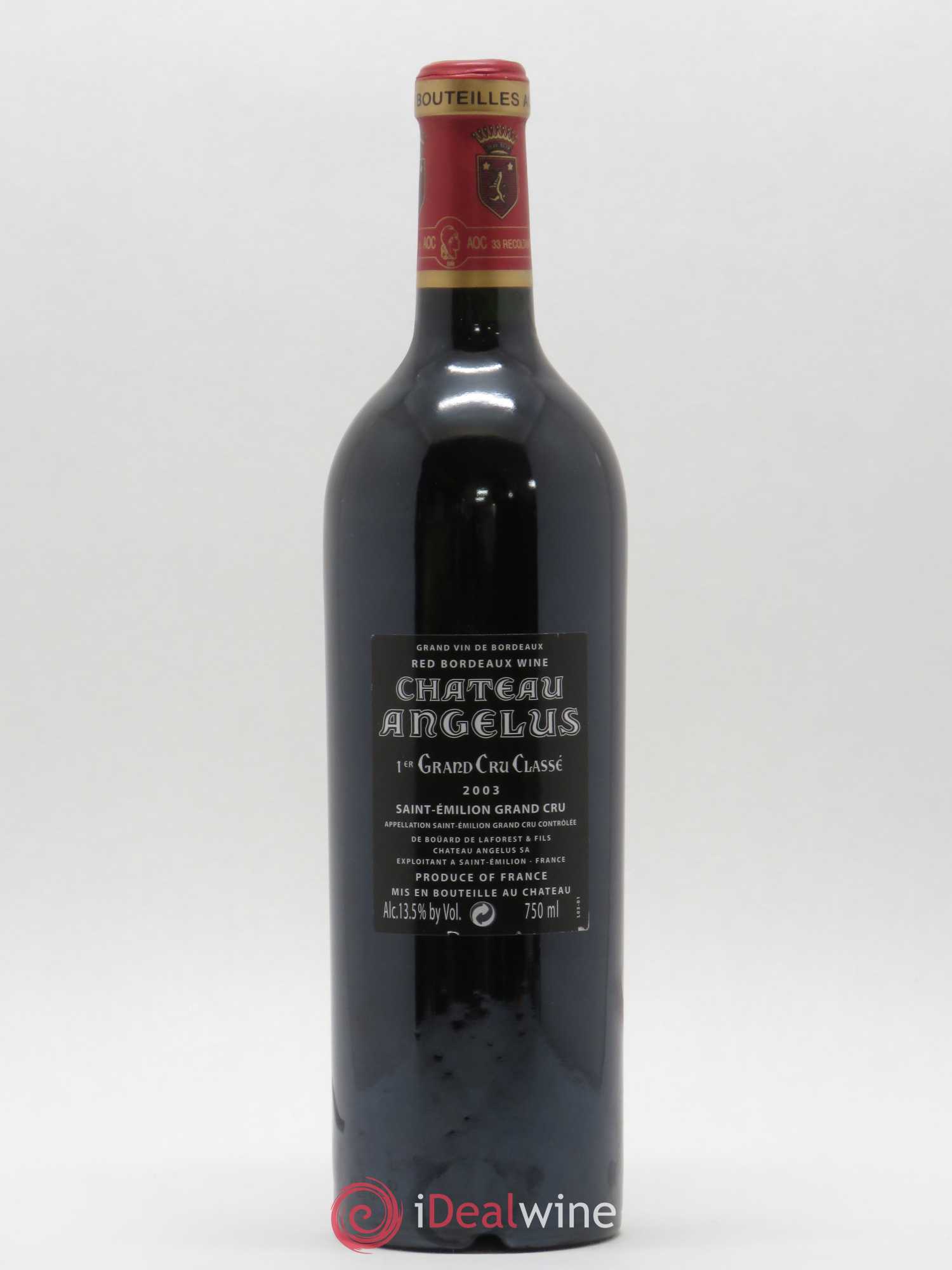 Château Angélus 1er Grand Cru Classé A 2003 - Lot de 1 bouteille - 1