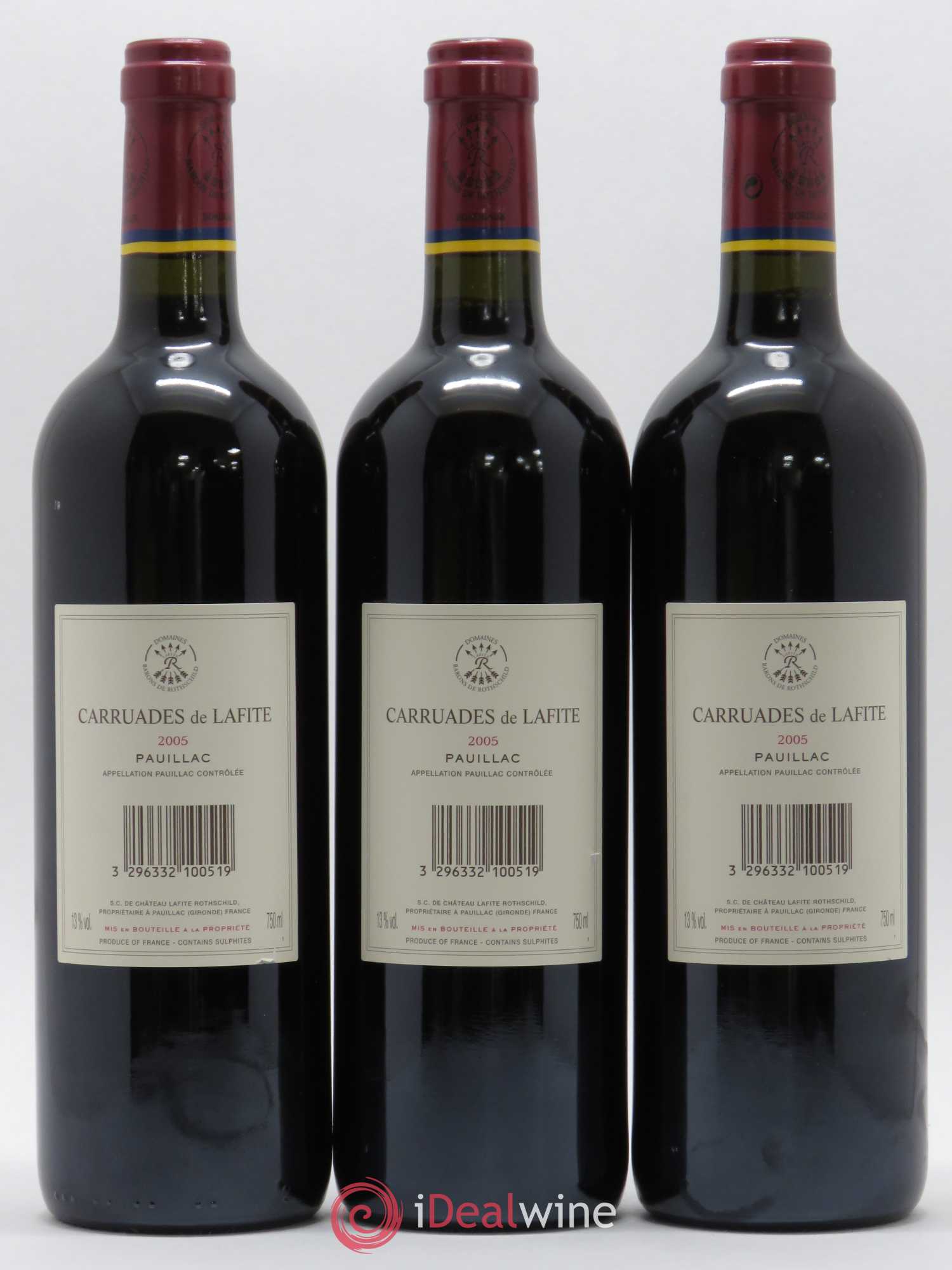 Carruades de Lafite Rothschild Second Vin 2005 - Lot of 3 bottles - 1