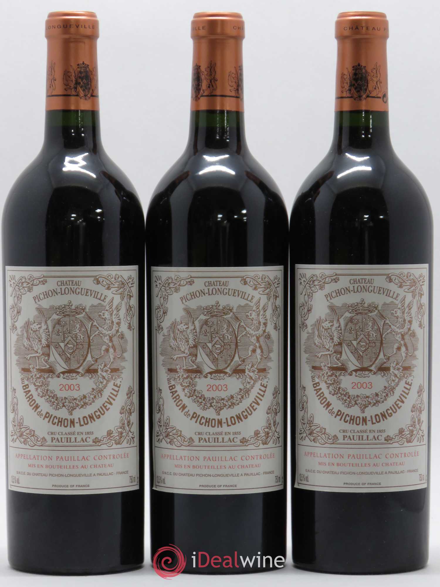 Pichon Longueville Baron 2ème Grand Cru Classé 2003 - Lot de 6 bouteilles - 1