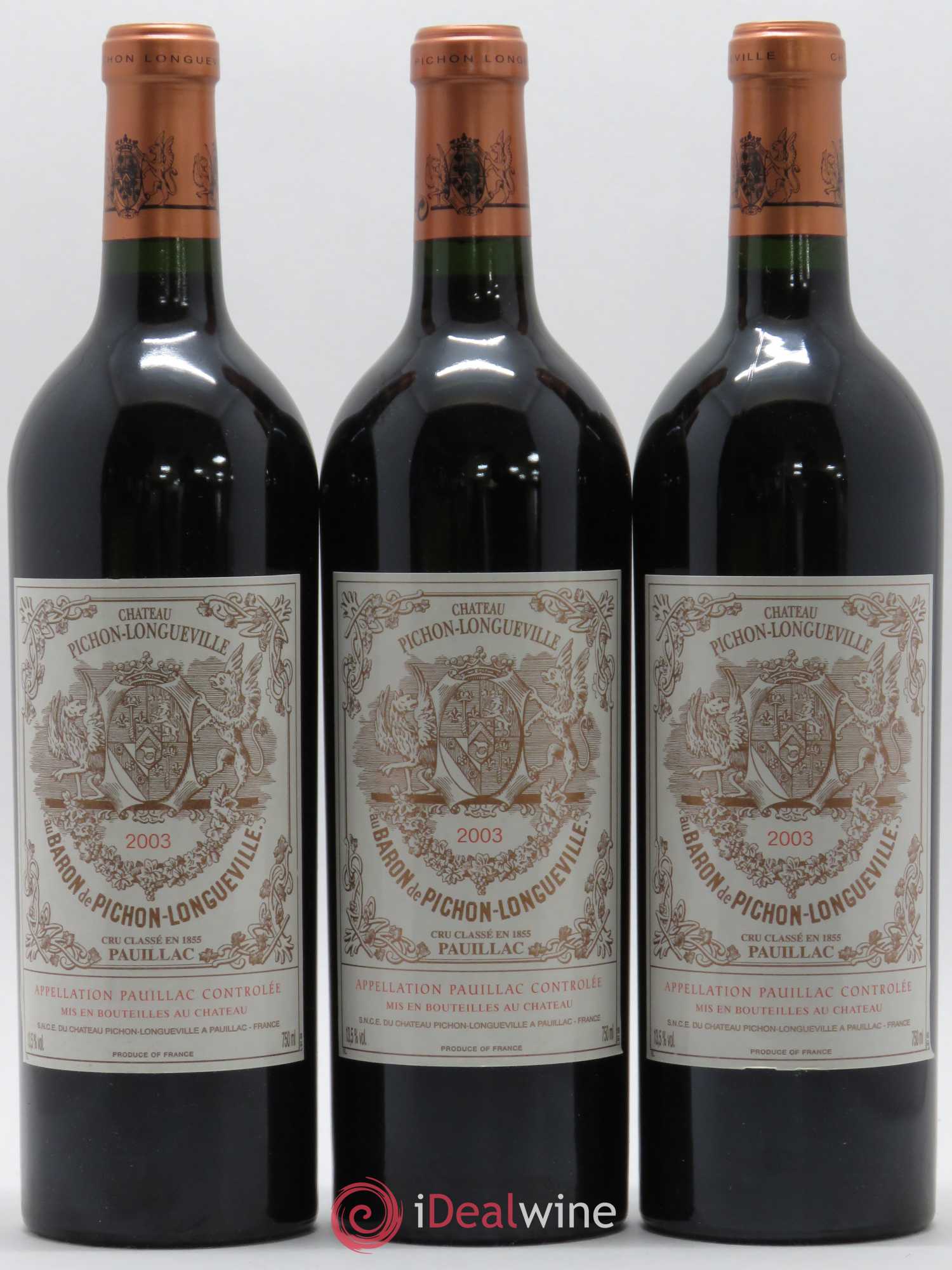 Pichon Longueville Baron 2ème Grand Cru Classé 2003 - Lot de 6 bouteilles - 2