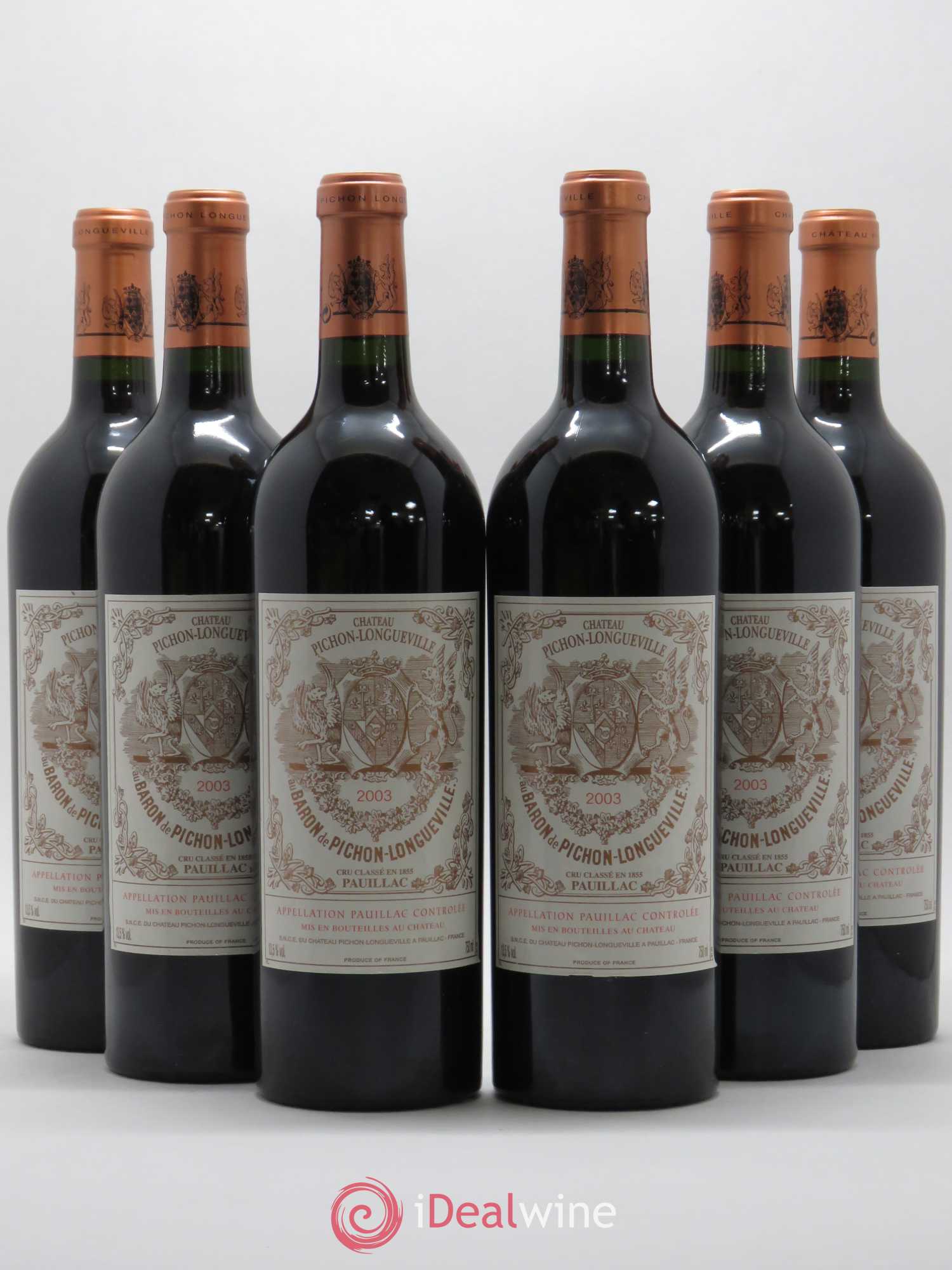 Pichon Longueville Baron 2ème Grand Cru Classé 2003 - Lot de 6 bouteilles - 0