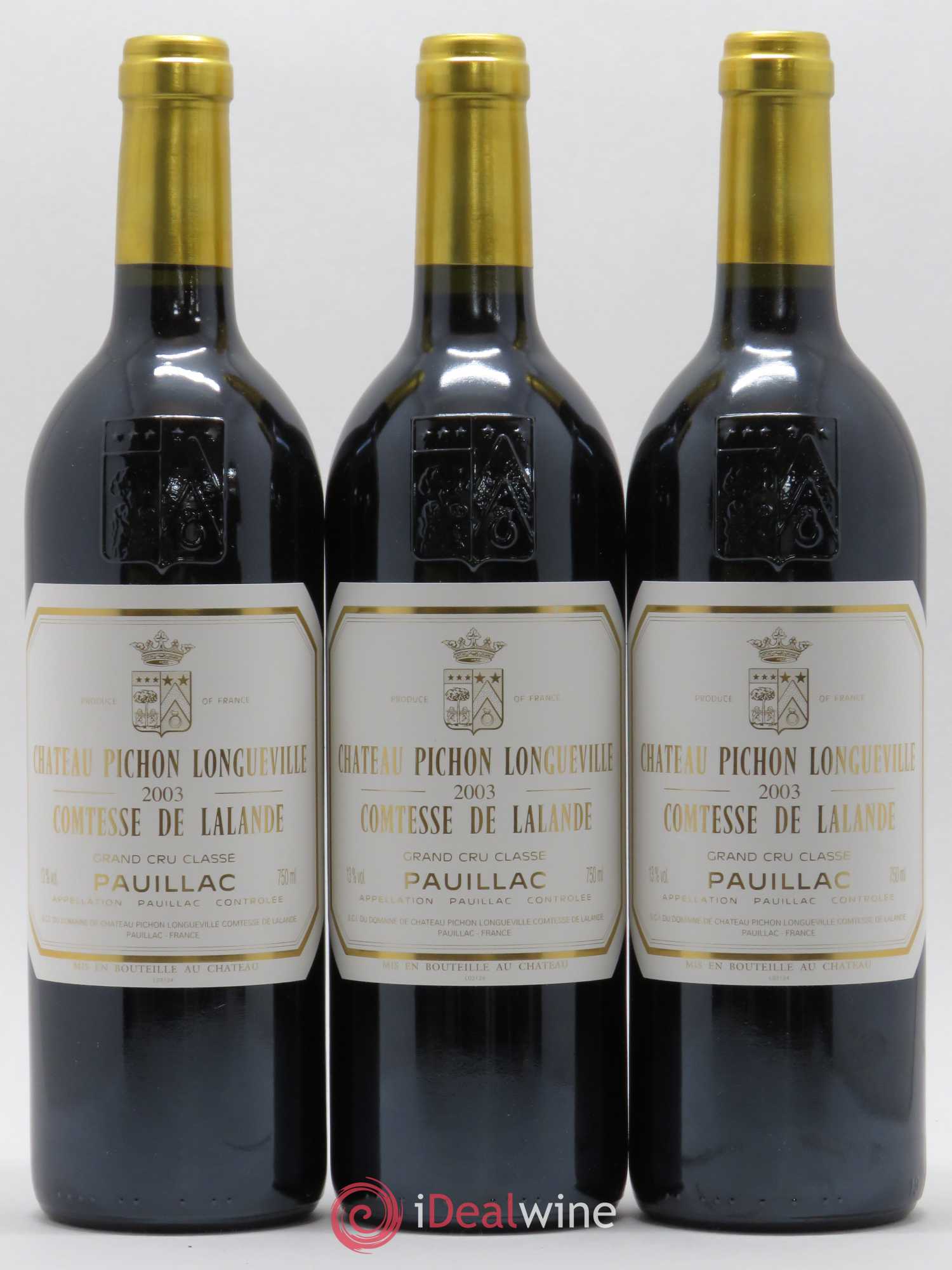 Château Pichon Longueville Comtesse de Lalande 2ème Grand Cru Classé 2003 - Lot de 3 bouteilles - 0