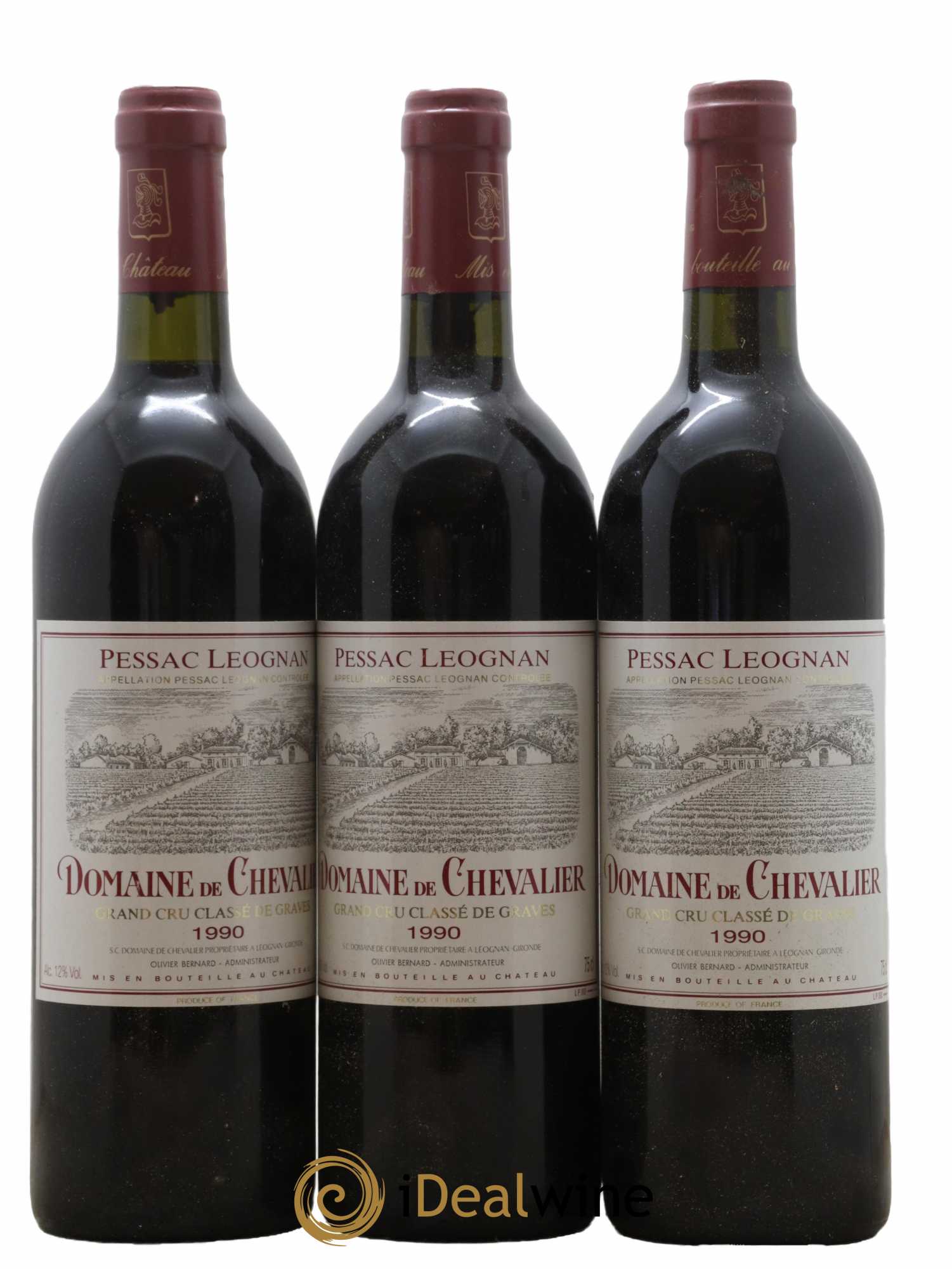 Domaine de Chevalier Cru Classé de Graves 1990 - Lot de 3 bouteilles - 0