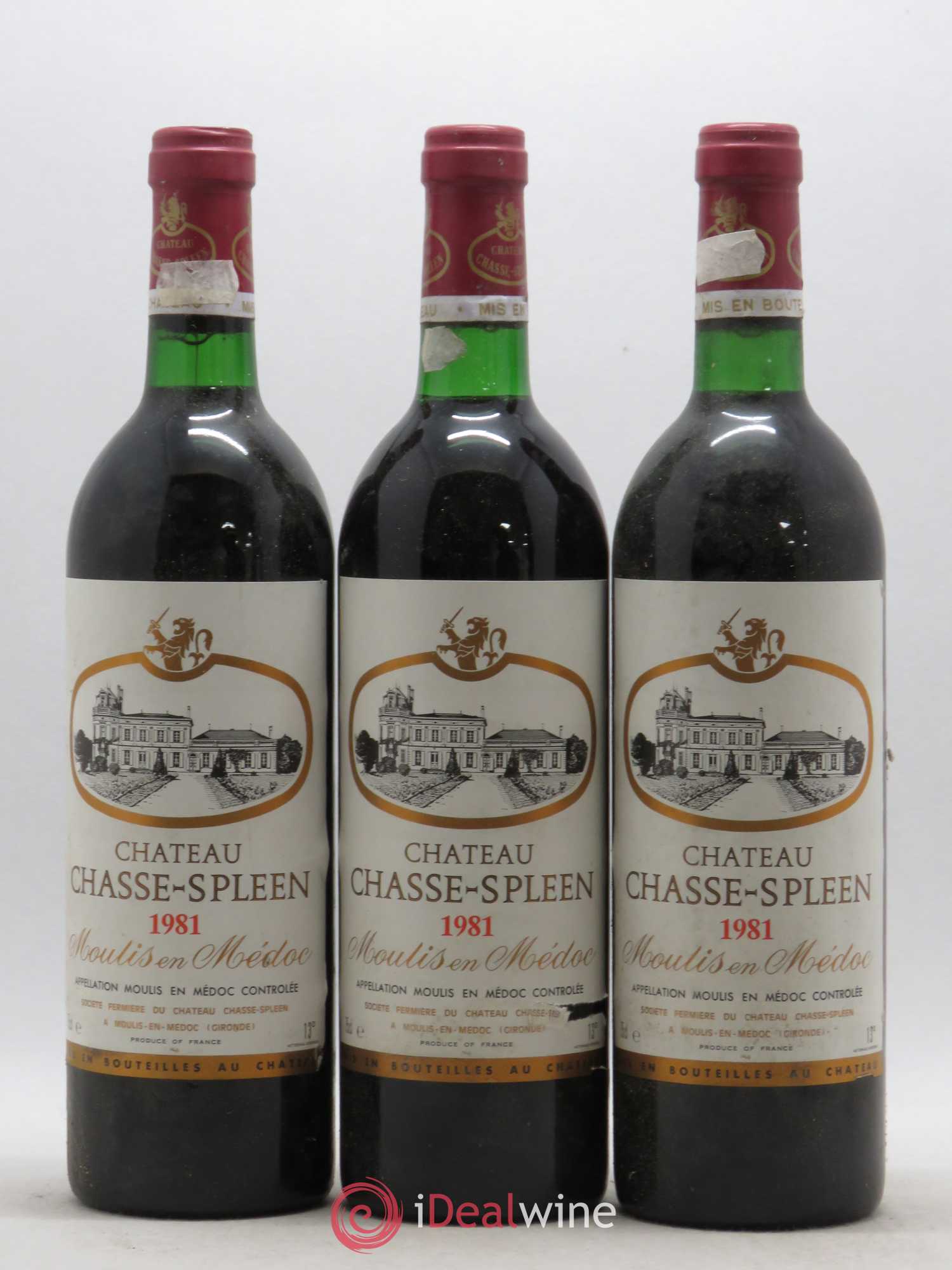 Château Chasse Spleen 1981 - Lot de 3 bouteilles - 0