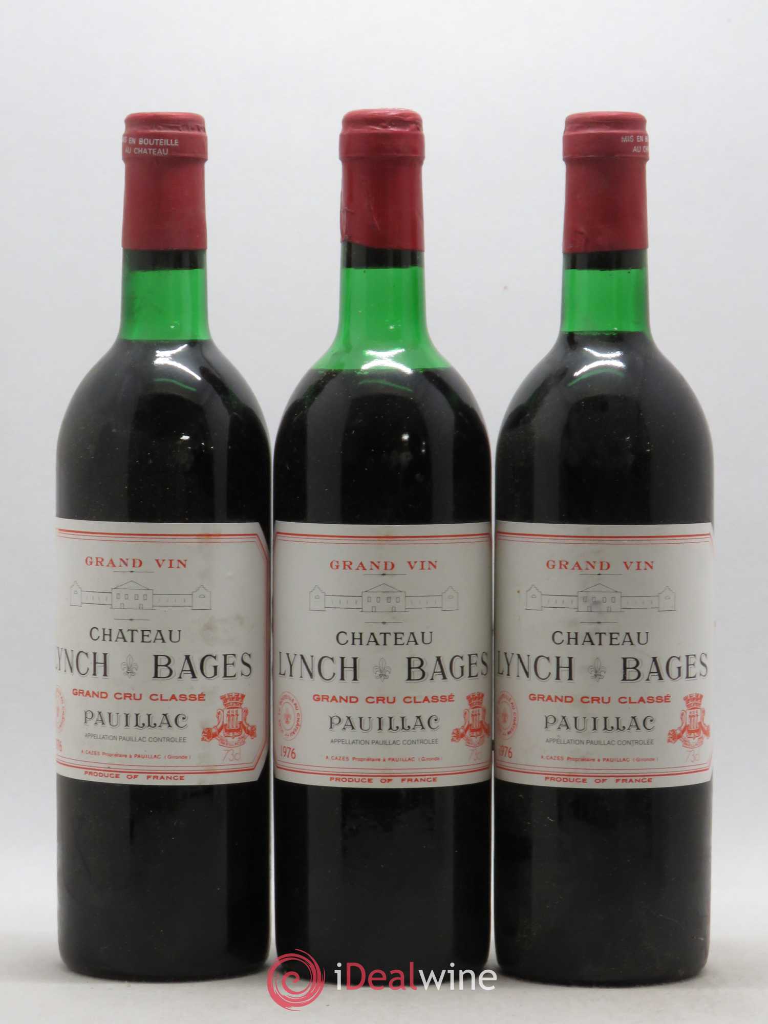 Château Lynch Bages 5ème Grand Cru Classé 1976 - Lot de 3 bouteilles - 0