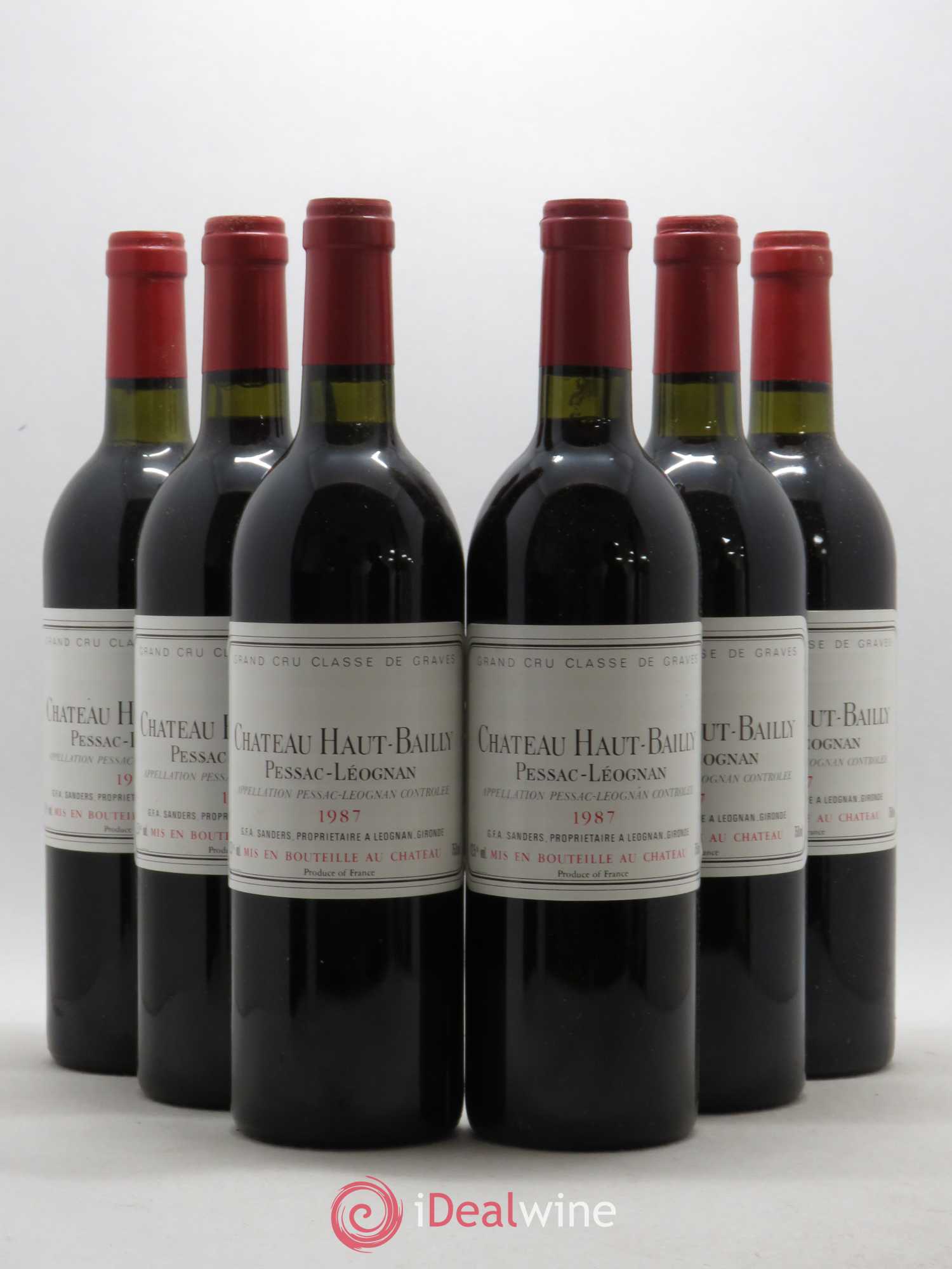 Château Haut-Bailly Cru Classé de Graves 1987 - Lot de 6 bouteilles - 0