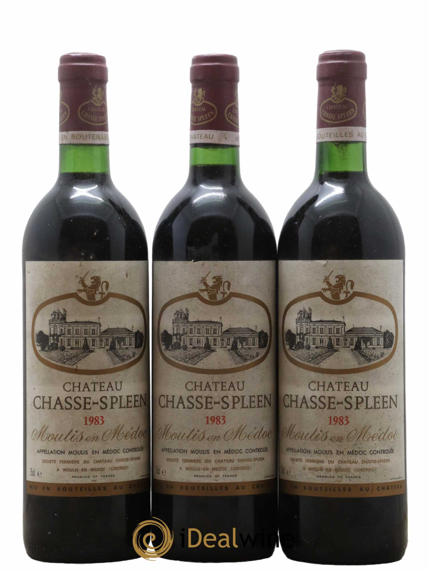 Château Chasse Spleen 1983 - Lot de 3 bouteilles - 0