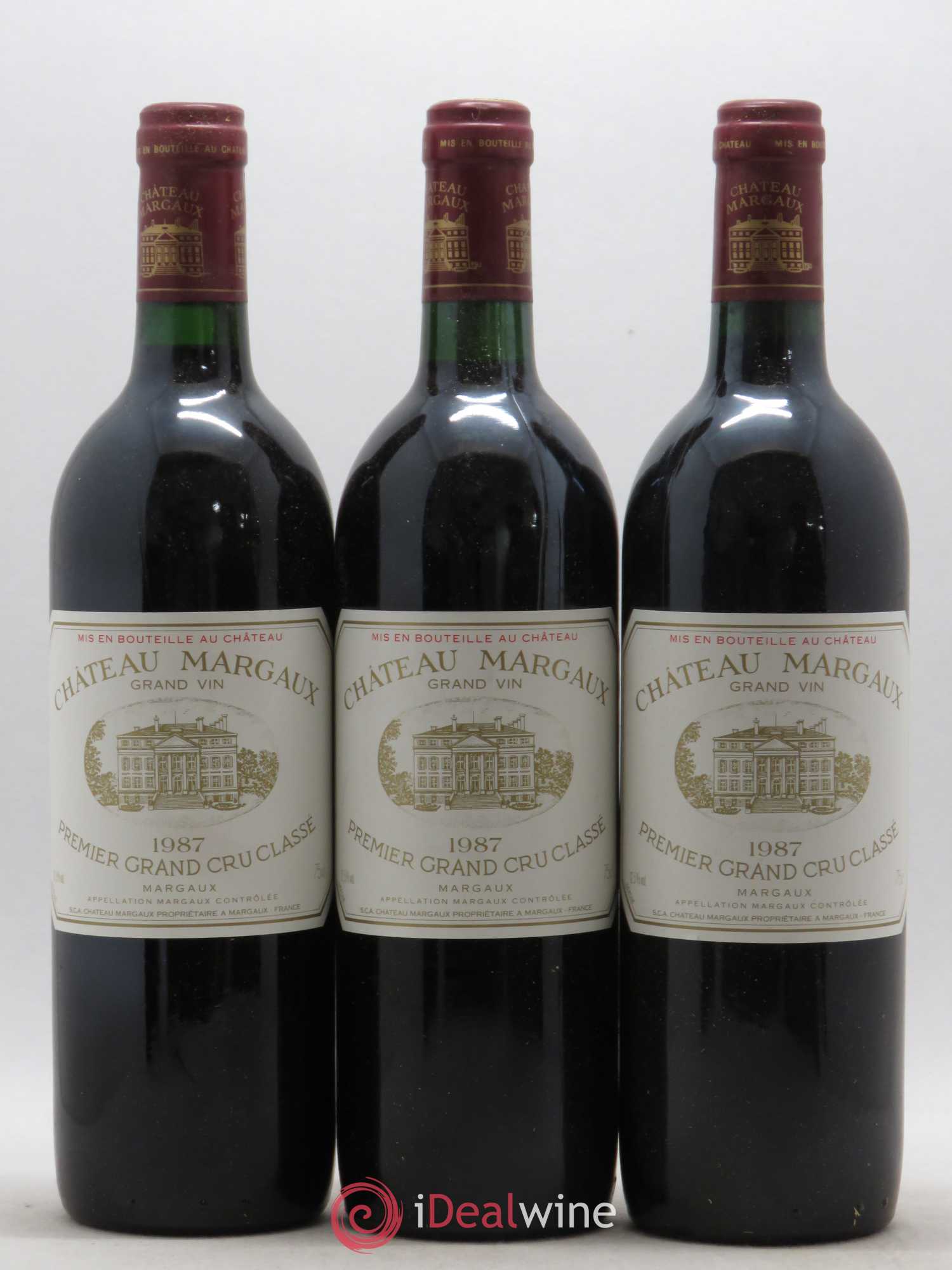 Château Margaux 1er Grand Cru Classé 1987 - Lot de 3 bouteilles - 0