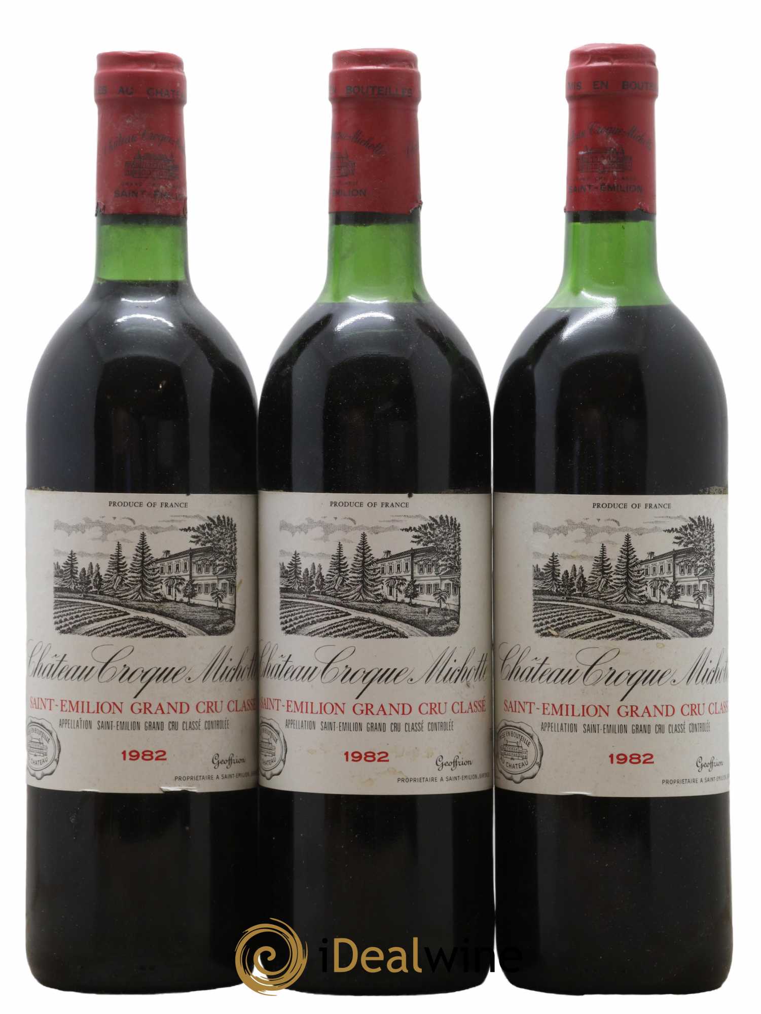 Château Croque Michotte 1982 - Lot de 3 bouteilles - 0