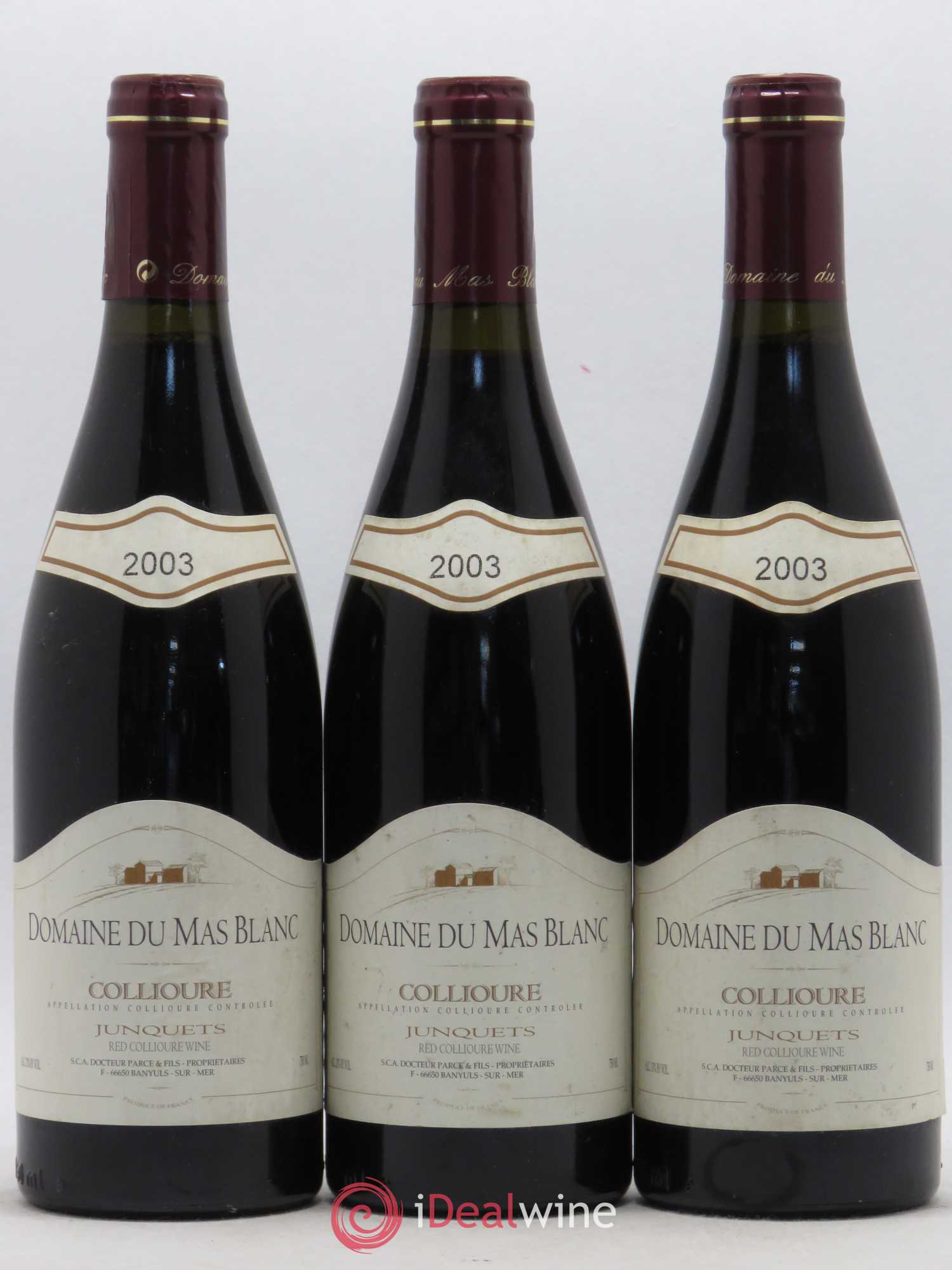 Collioure Les Junquets Domaine du Mas Blanc 2003 - Posten von 3 Flaschen - 0