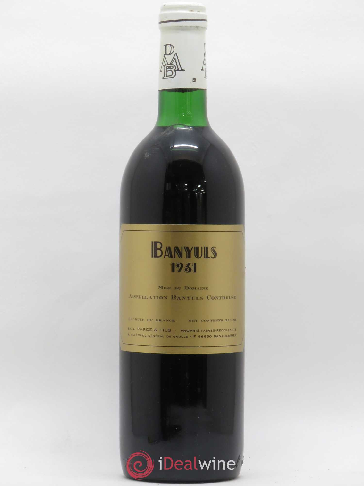 Banyuls Domaine du Mas Blanc 1961 - Posten von 1 Flasche - 0