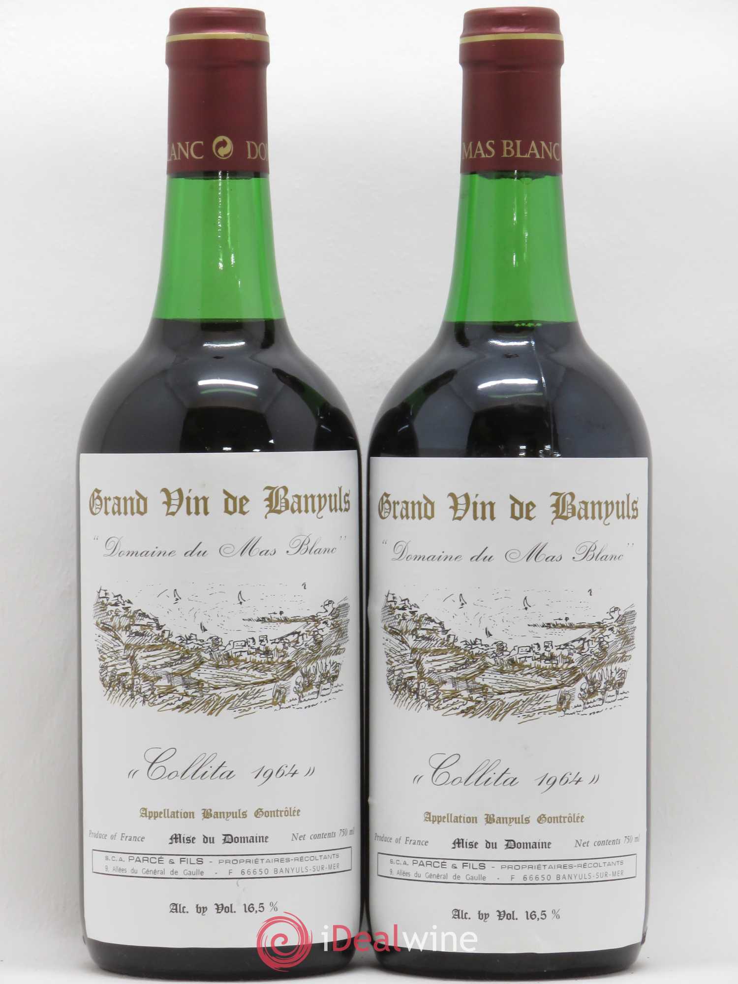 Banyuls Collita Domaine du Mas Blanc 1964 - Posten von 2 Flaschen - 0