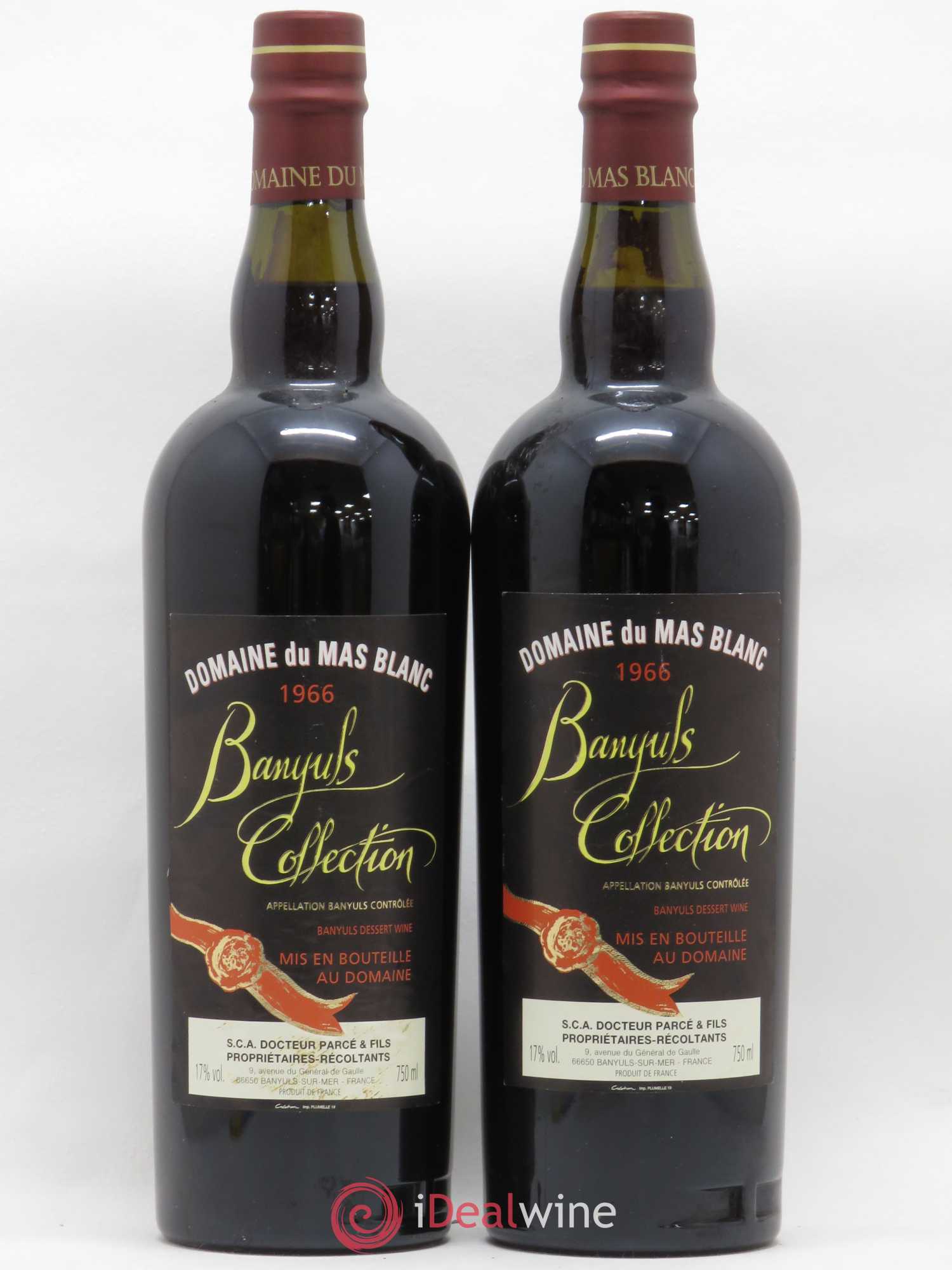 Banyuls Collection Mas Blanc (Domaine du) - Parcé et Fils 1966 - Lot de 2 bouteilles - 0
