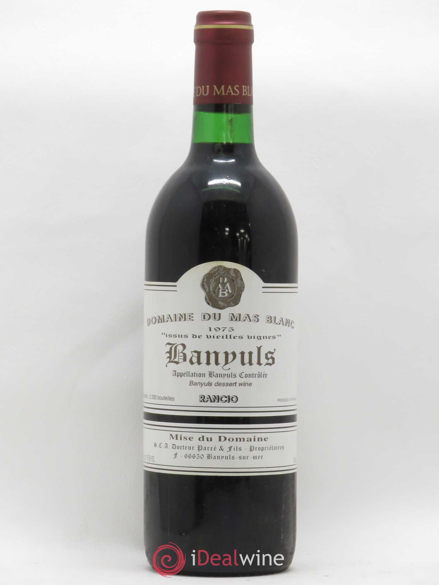 Banyuls Vieilles vignes Mas Blanc (Domaine du) - Parcé et Fils Rancio 1975 - Lot de 1 bouteille - 0