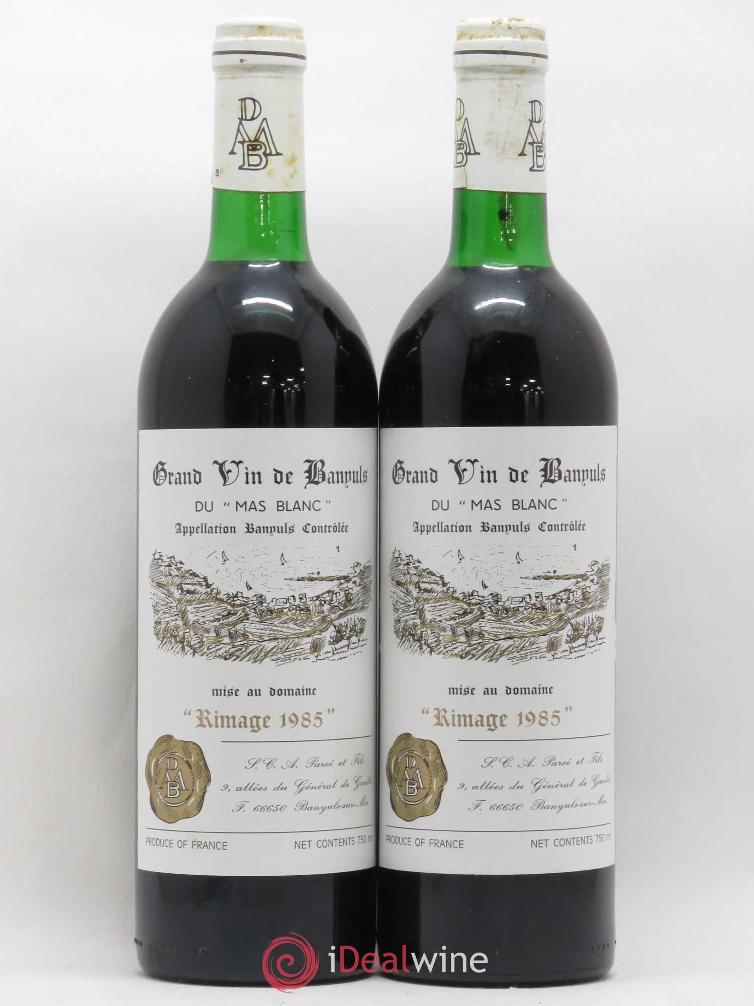 Banyuls Rimage Mas Blanc (Domaine du) - Parcé et Fils 1985 - Posten von 2 Flaschen - 0