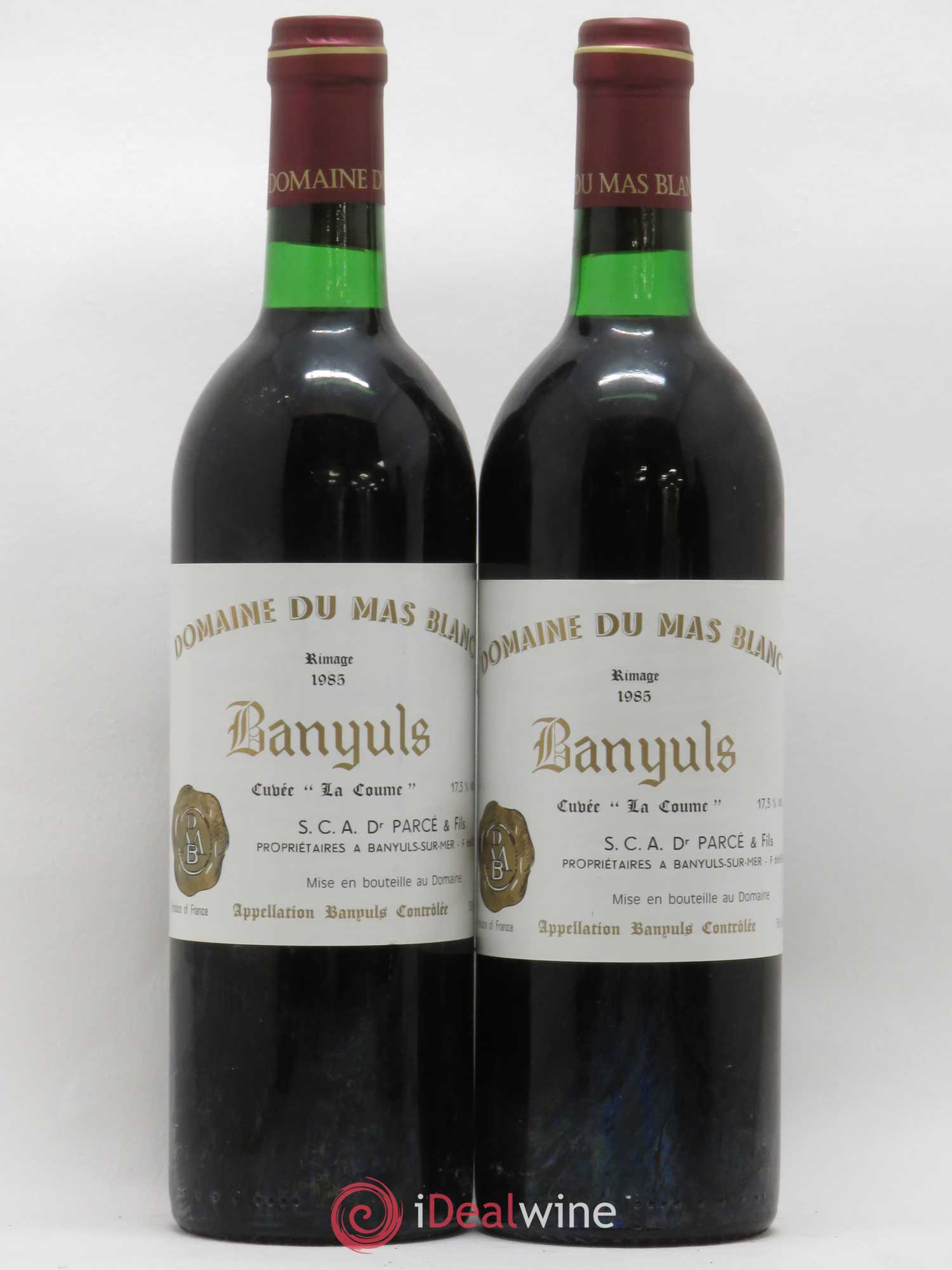 Banyuls Rimage La Coume Mas Blanc (Domaine du) - Parcé et Fils 1985 - Lot de 2 bouteilles - 0