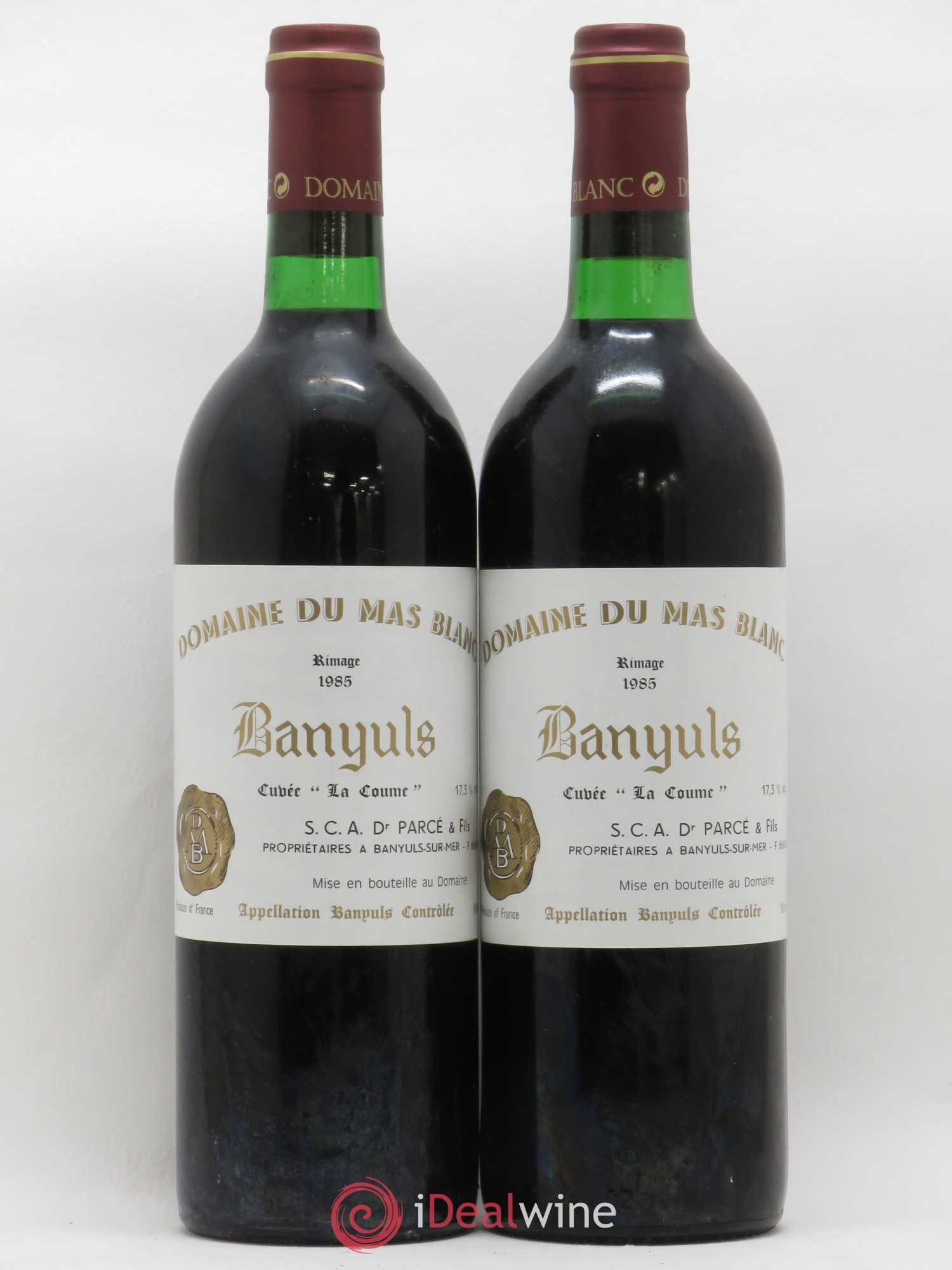 Banyuls Rimage La Coume Mas Blanc (Domaine du) - Parcé et Fils 1985 - Lot de 2 bouteilles - 0