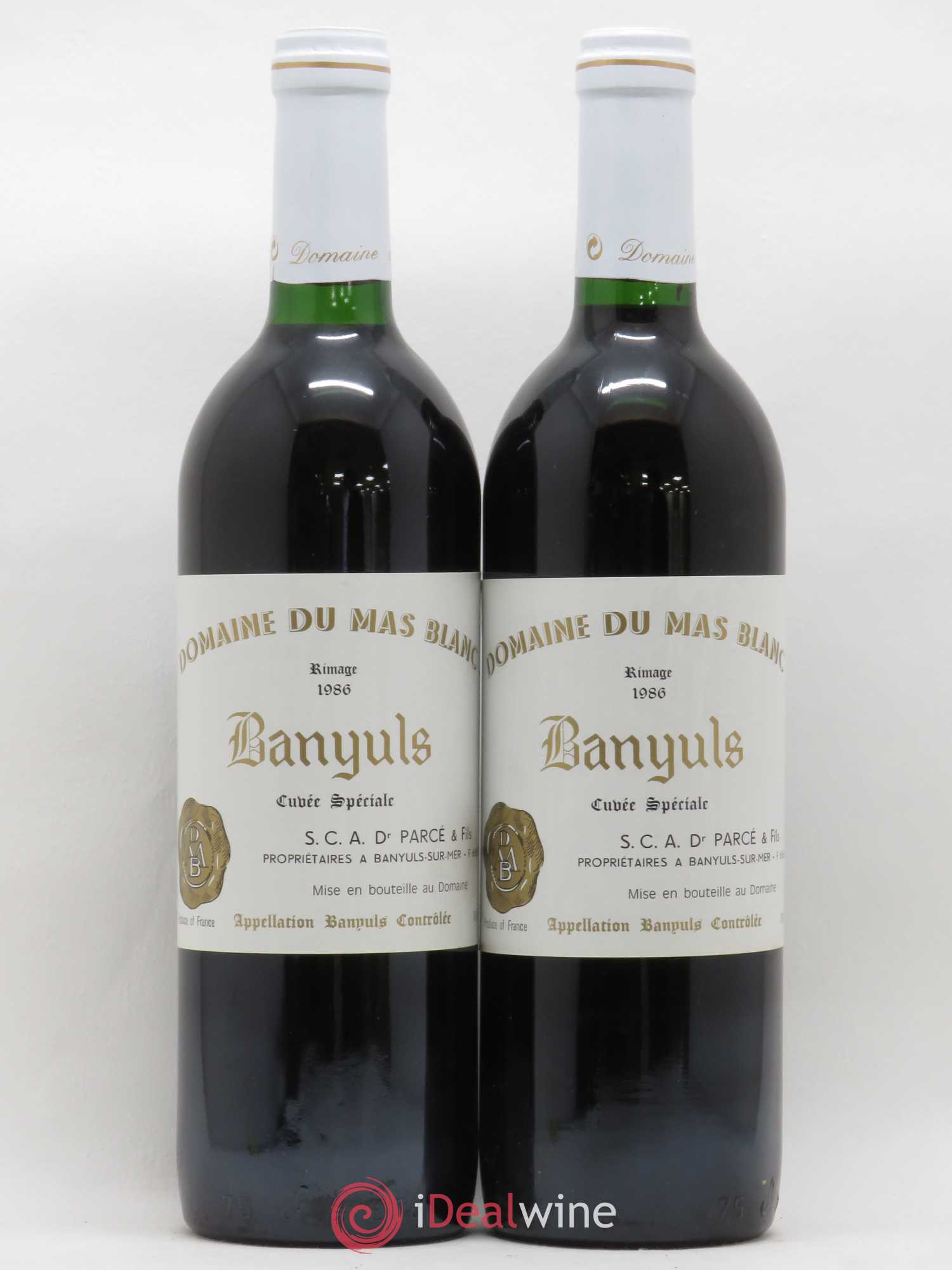 Banyuls Rimage Mas Blanc (Domaine du) - Parcé et Fils Cuvée Spéciale 1986 - Posten von 2 Flaschen - 0