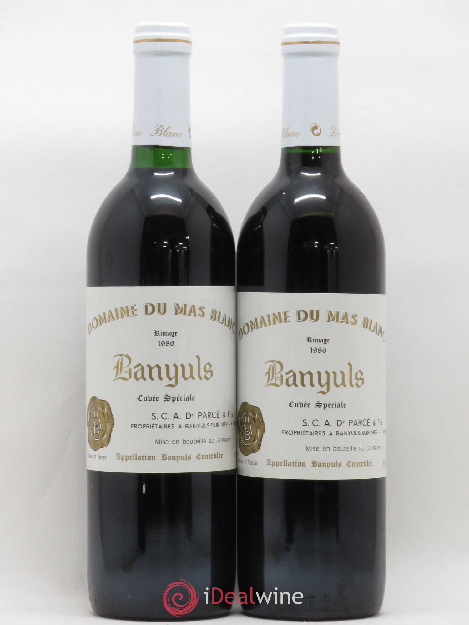 Banyuls Rimage Mas Blanc (Domaine du) - Parcé et Fils Cuvée Spéciale 1986 - Posten von 2 Flaschen - 0