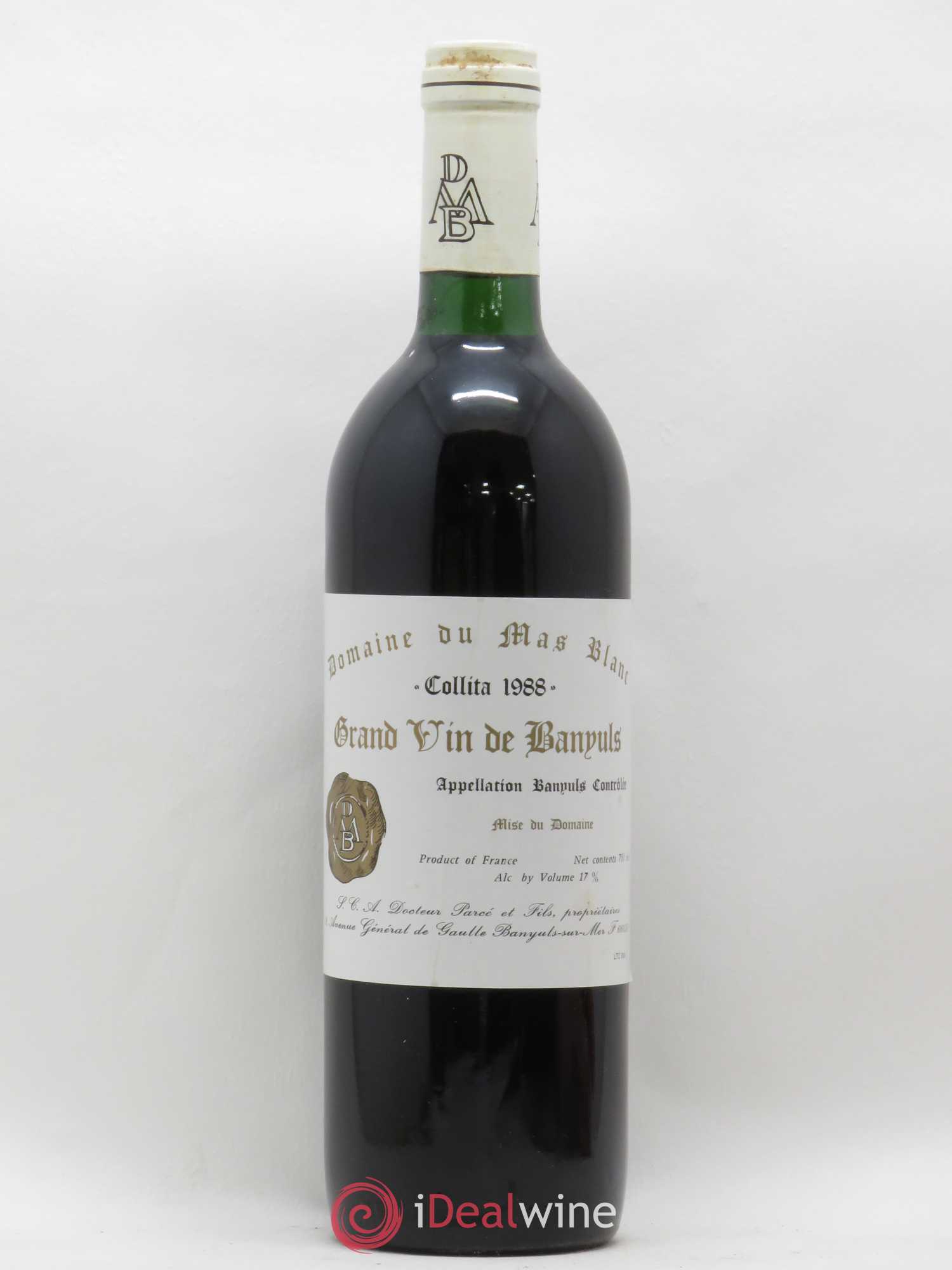 Banyuls Collita Domaine du Mas Blanc 1988 - Posten von 1 Flasche - 0