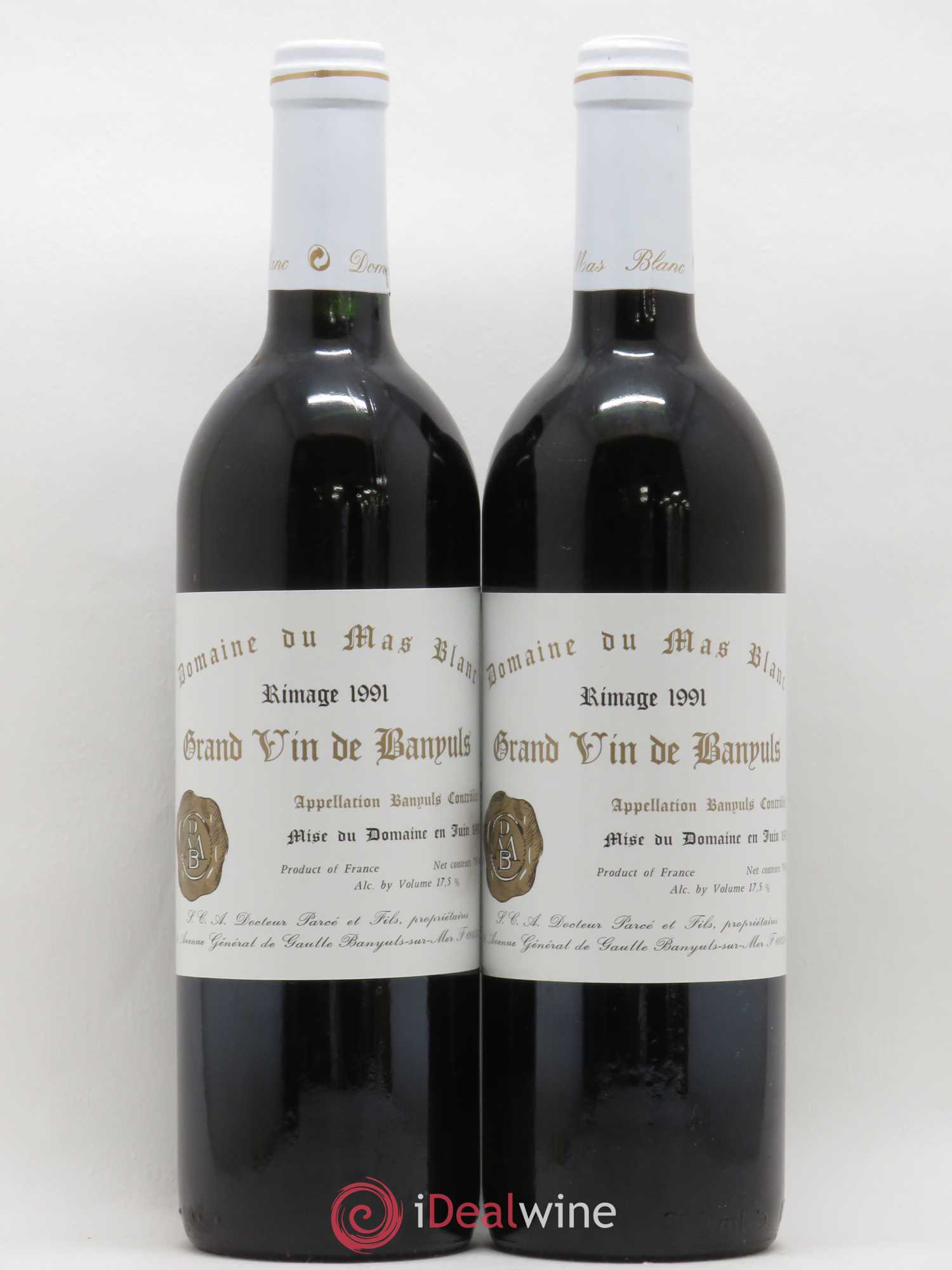 Banyuls Rimage Mas Blanc (Domaine du) - Parcé et Fils 1991 - Posten von 2 Flaschen - 0