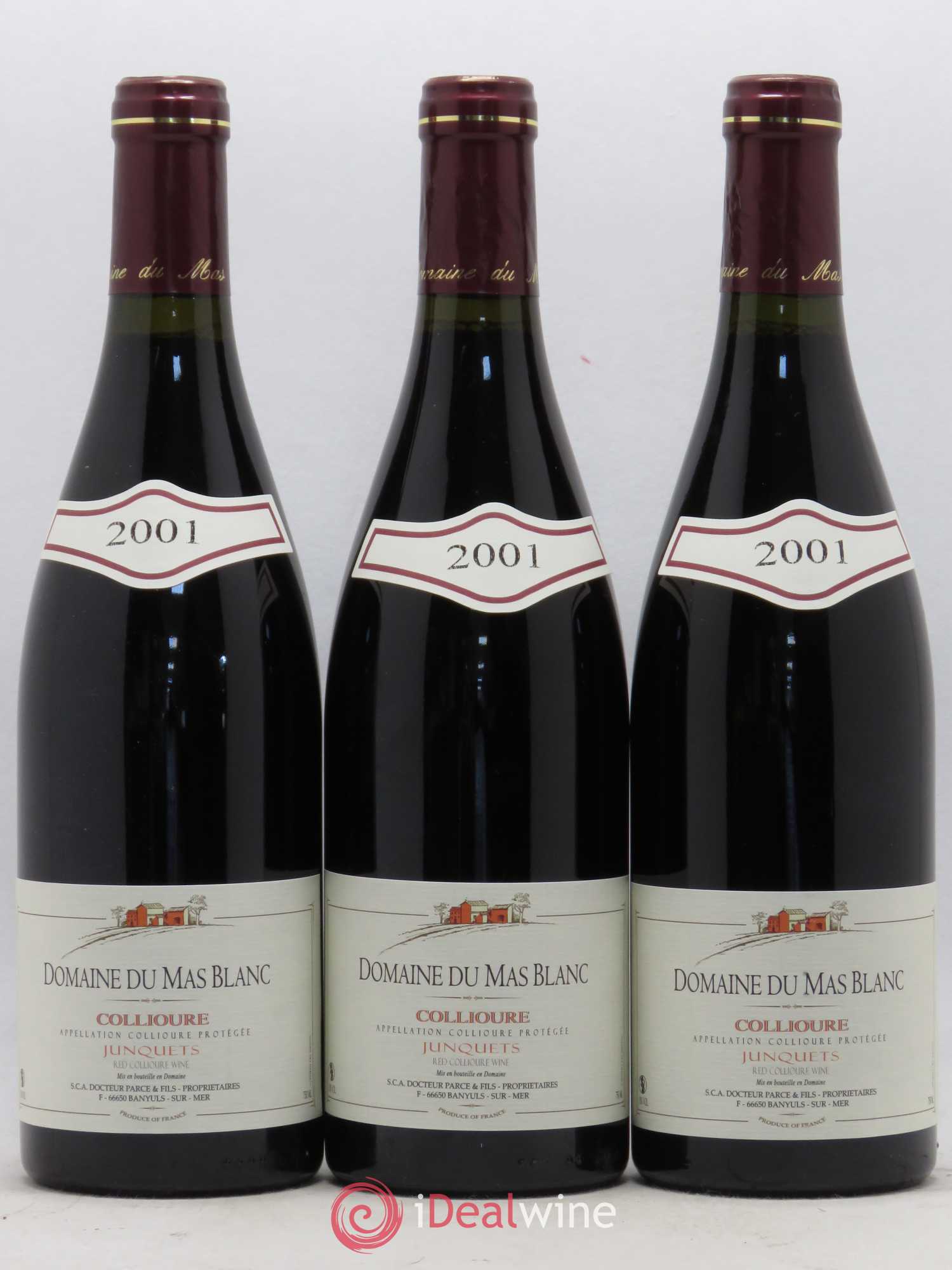 Collioure Les Junquets Domaine du Mas Blanc 2001 - Posten von 6 Flaschen - 2