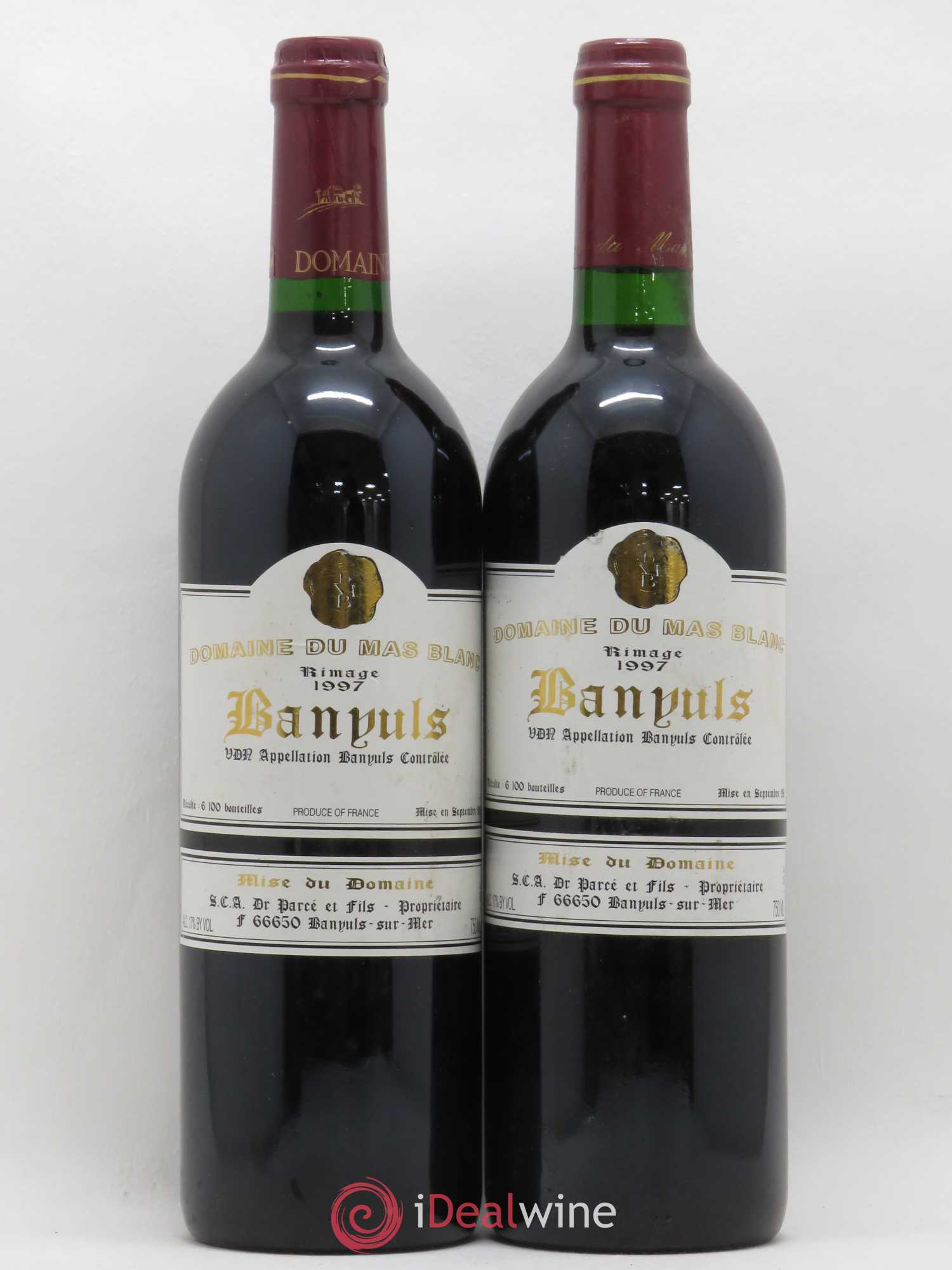 Banyuls Rimage Mas Blanc (Domaine du) - Parcé et Fils 1997 - Posten von 2 Flaschen - 0