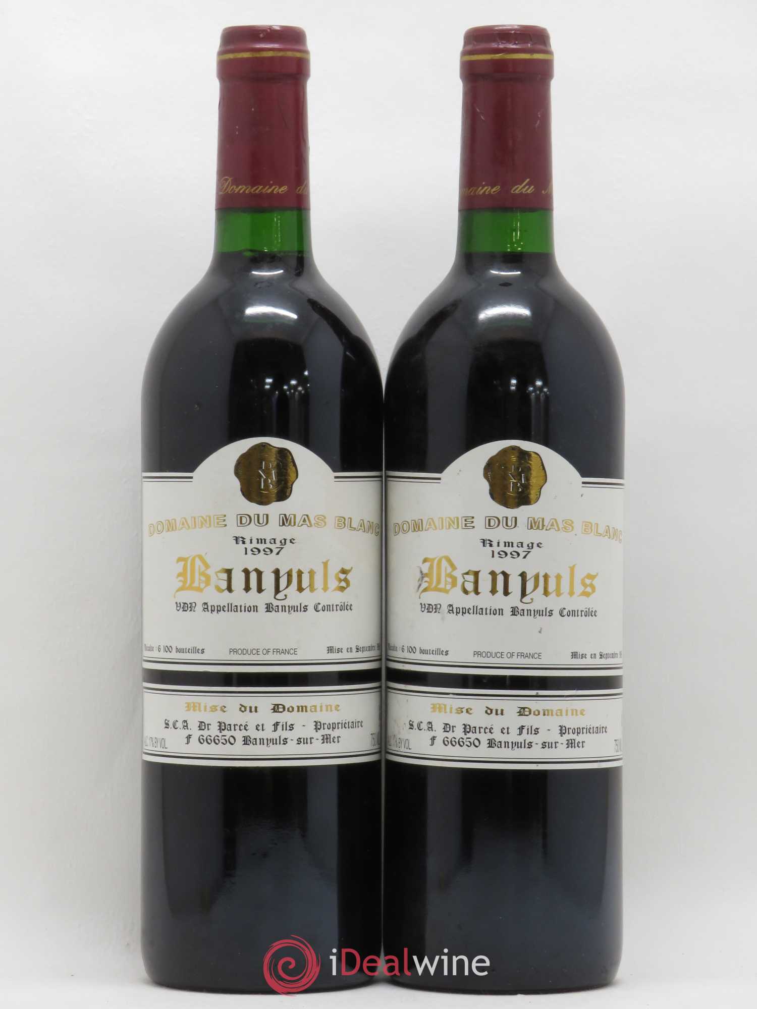 Banyuls Rimage Mas Blanc (Domaine du) - Parcé et Fils 1997 - Posten von 2 Flaschen - 0