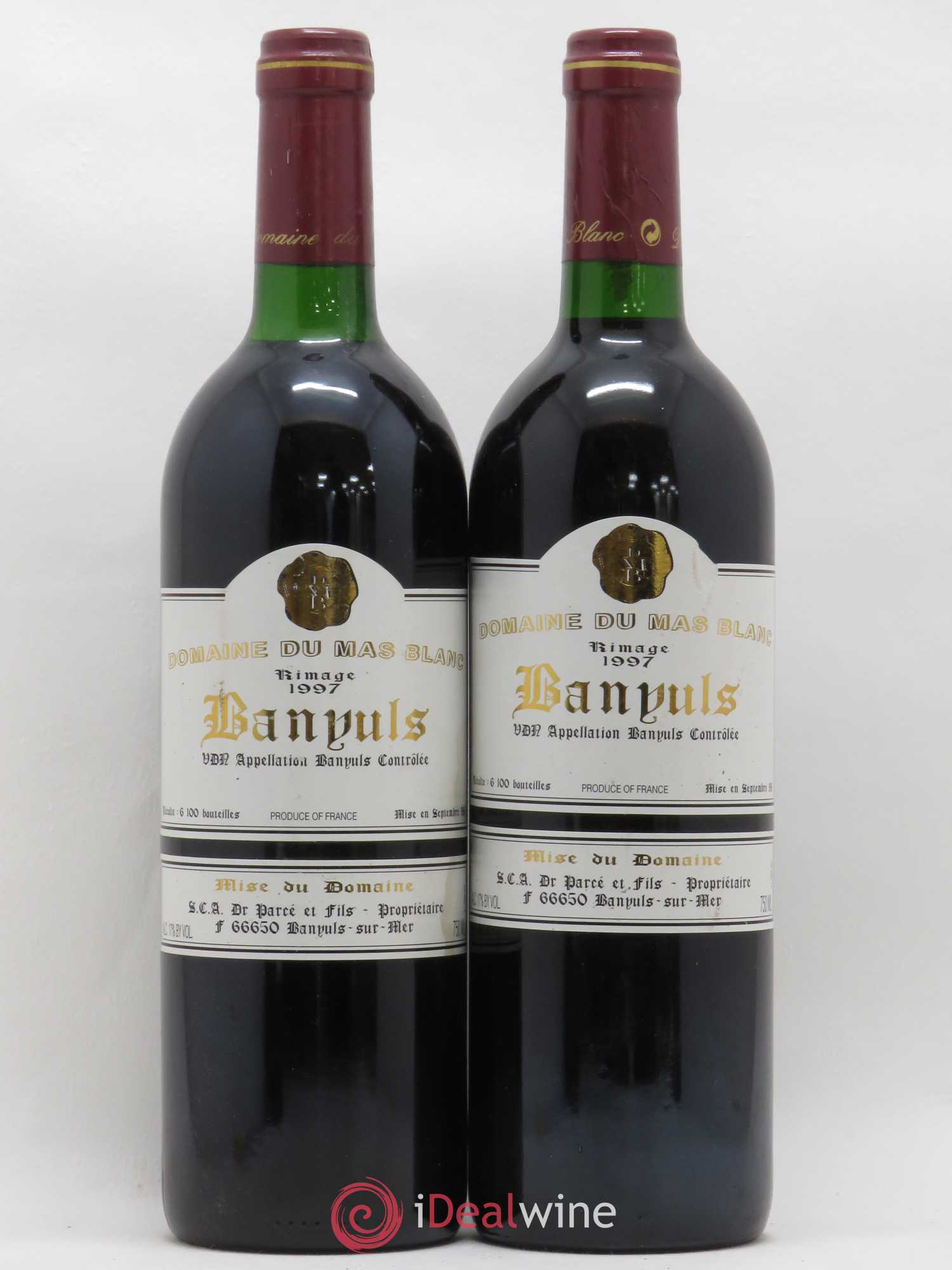 Banyuls Rimage Mas Blanc (Domaine du) - Parcé et Fils 1997 - Posten von 2 Flaschen - 0
