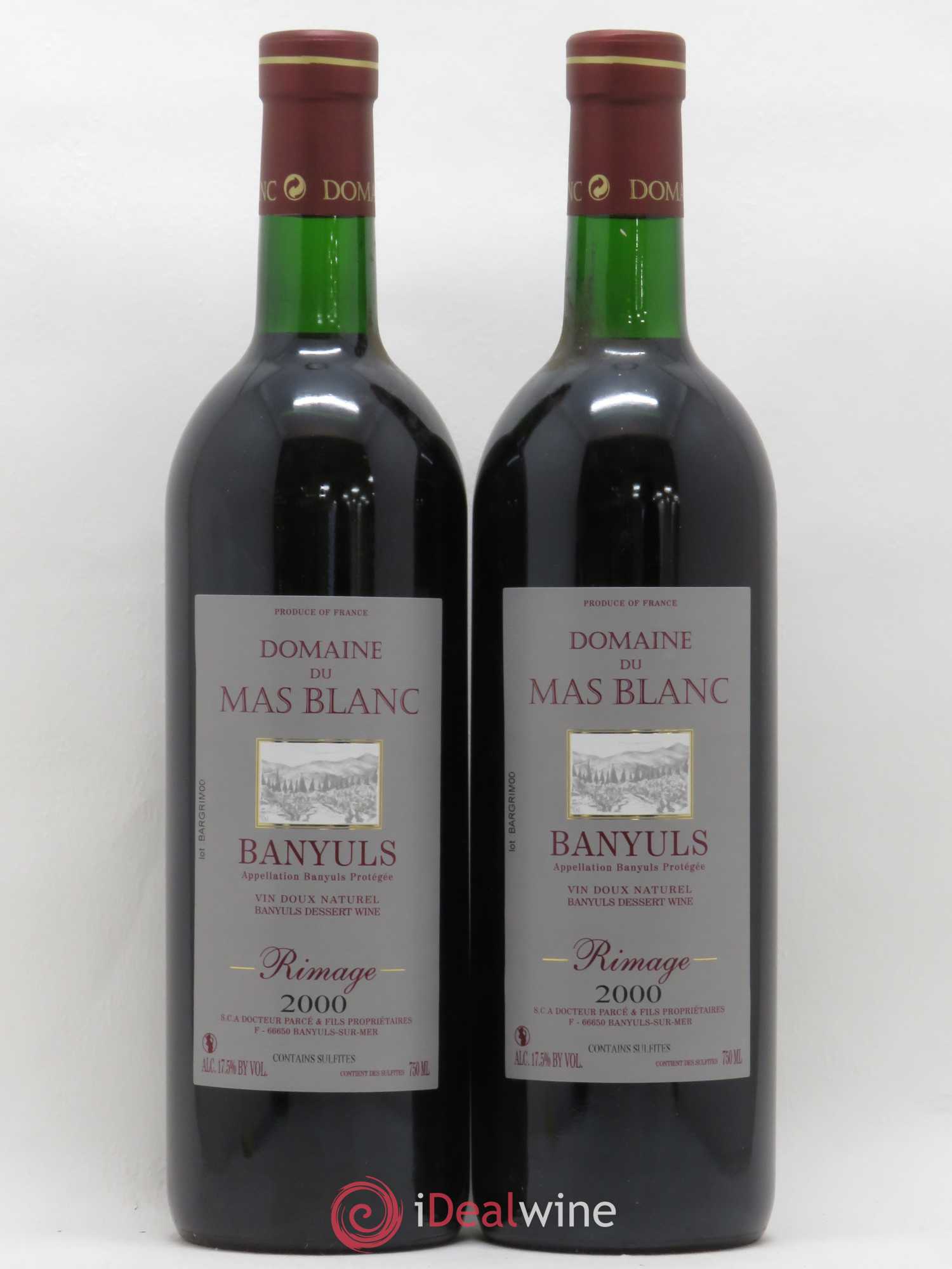 Banyuls Rimage Mas Blanc (Domaine du) - Parcé et Fils 2000 - Lot de 2 bouteilles - 0