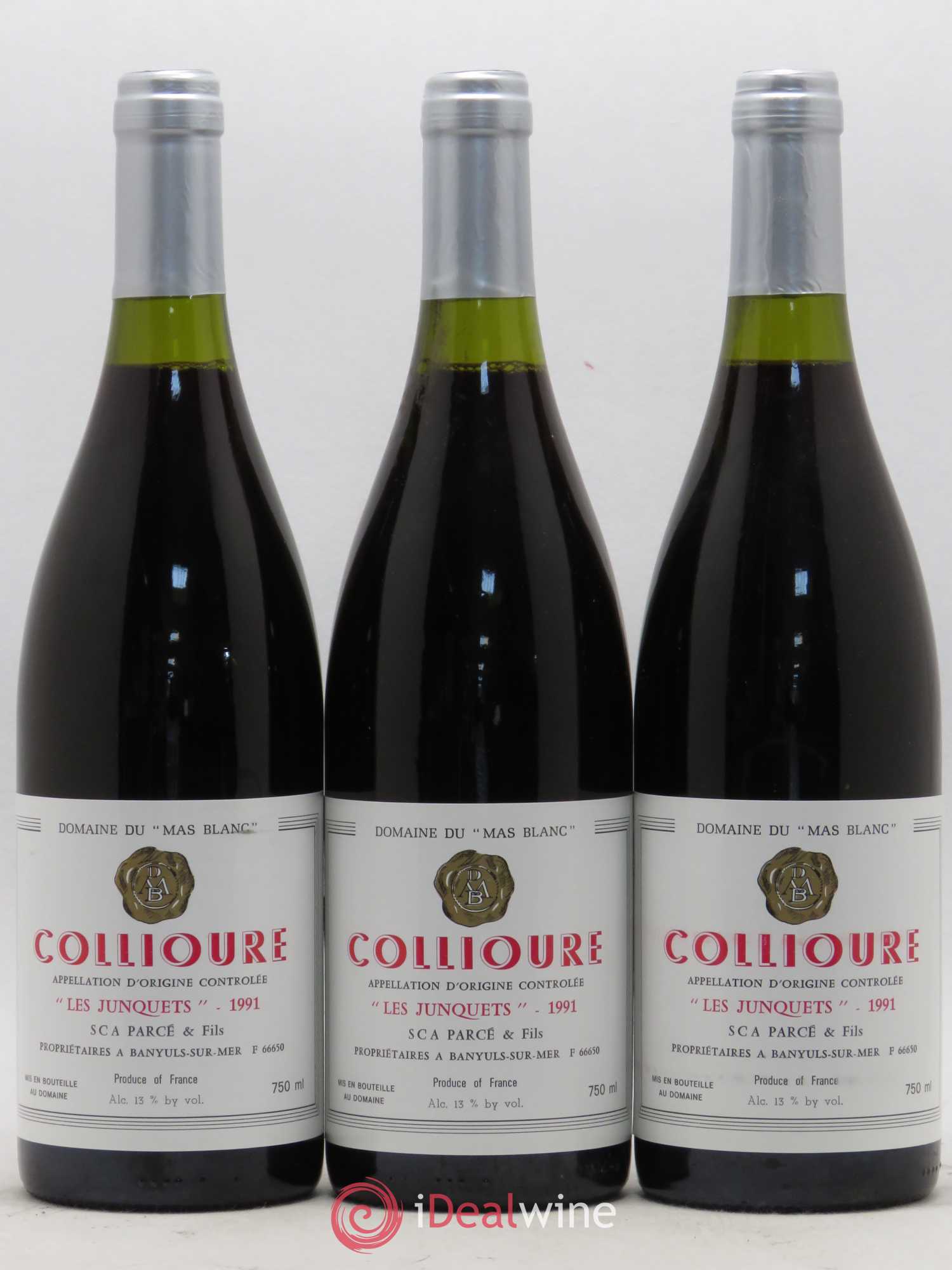 Collioure Les Junquets Domaine du Mas Blanc 1991 - Posten von 3 Flaschen - 0