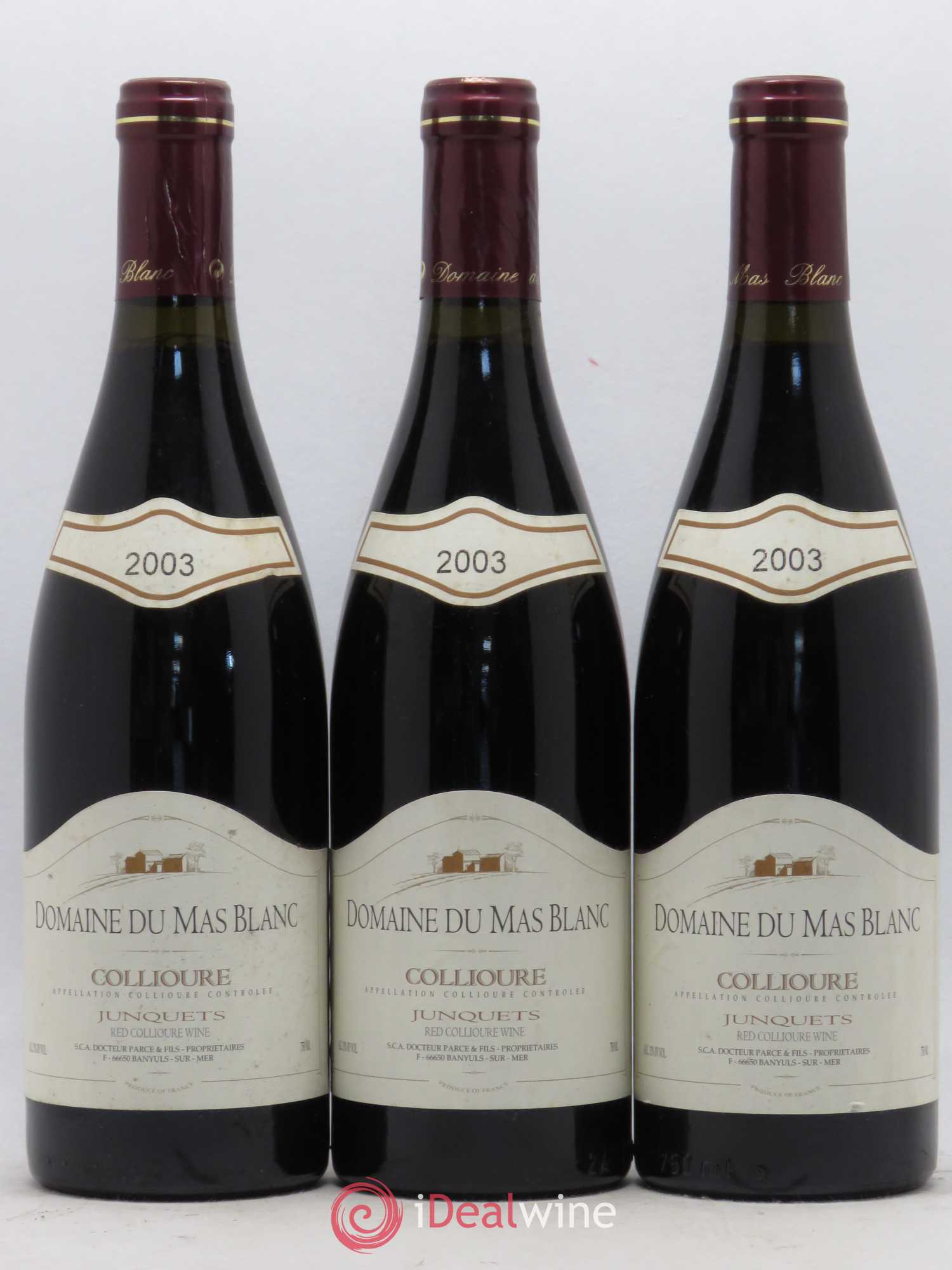 Collioure Les Junquets Domaine du Mas Blanc 2003 - Posten von 6 Flaschen - 1