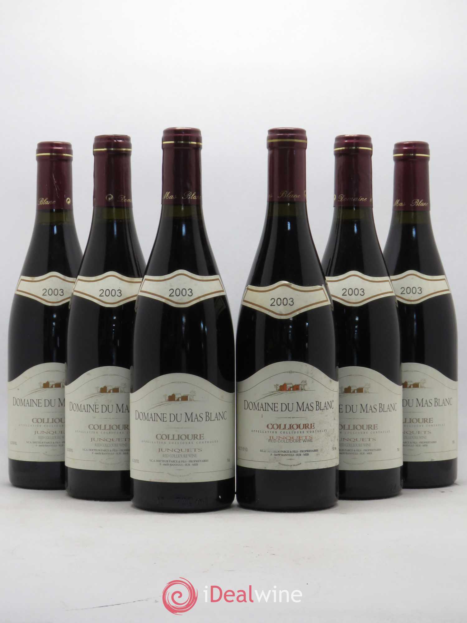 Collioure Les Junquets Domaine du Mas Blanc 2003 - Posten von 6 Flaschen - 0